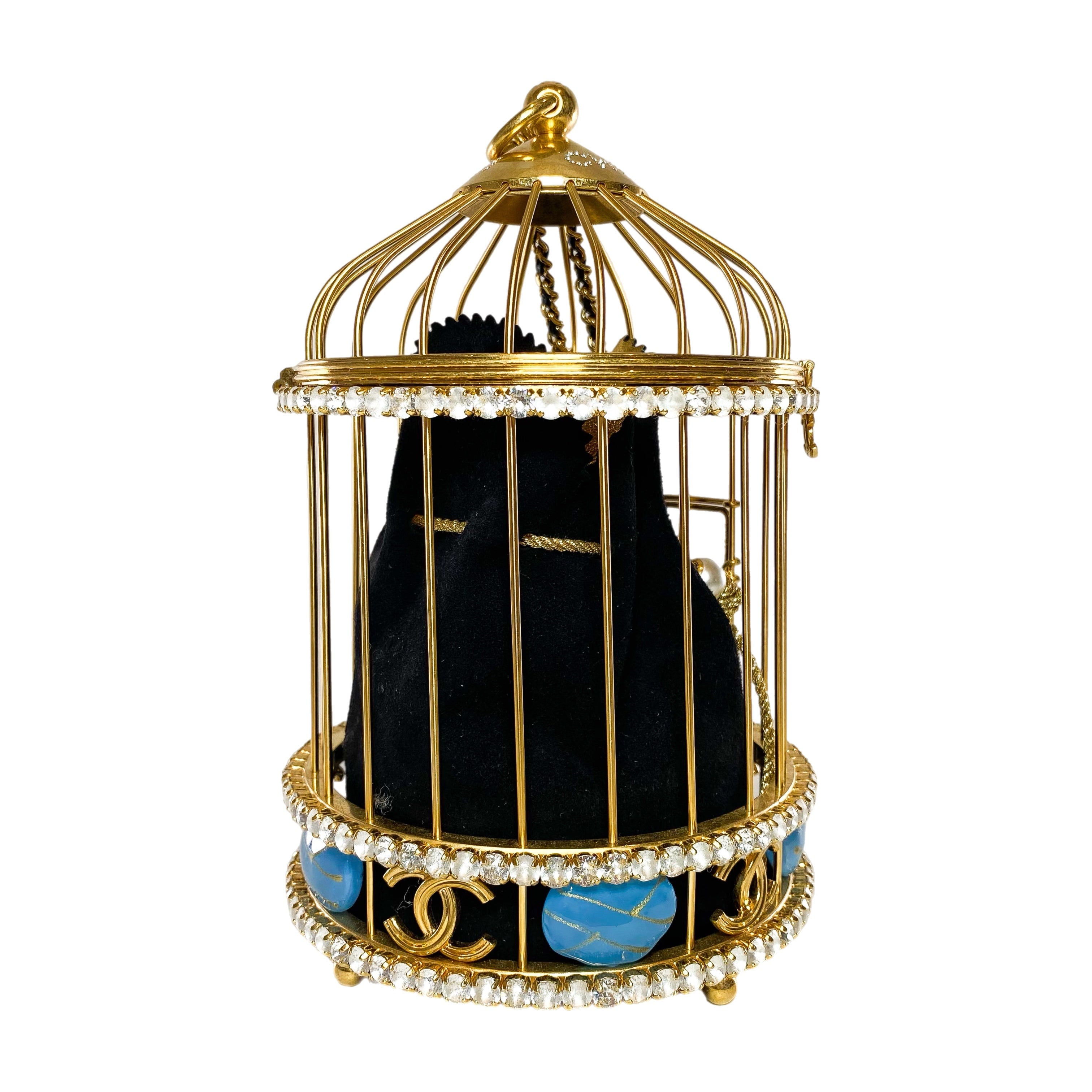 Chanel Runway Gold Crystal Birdcage Minaudière