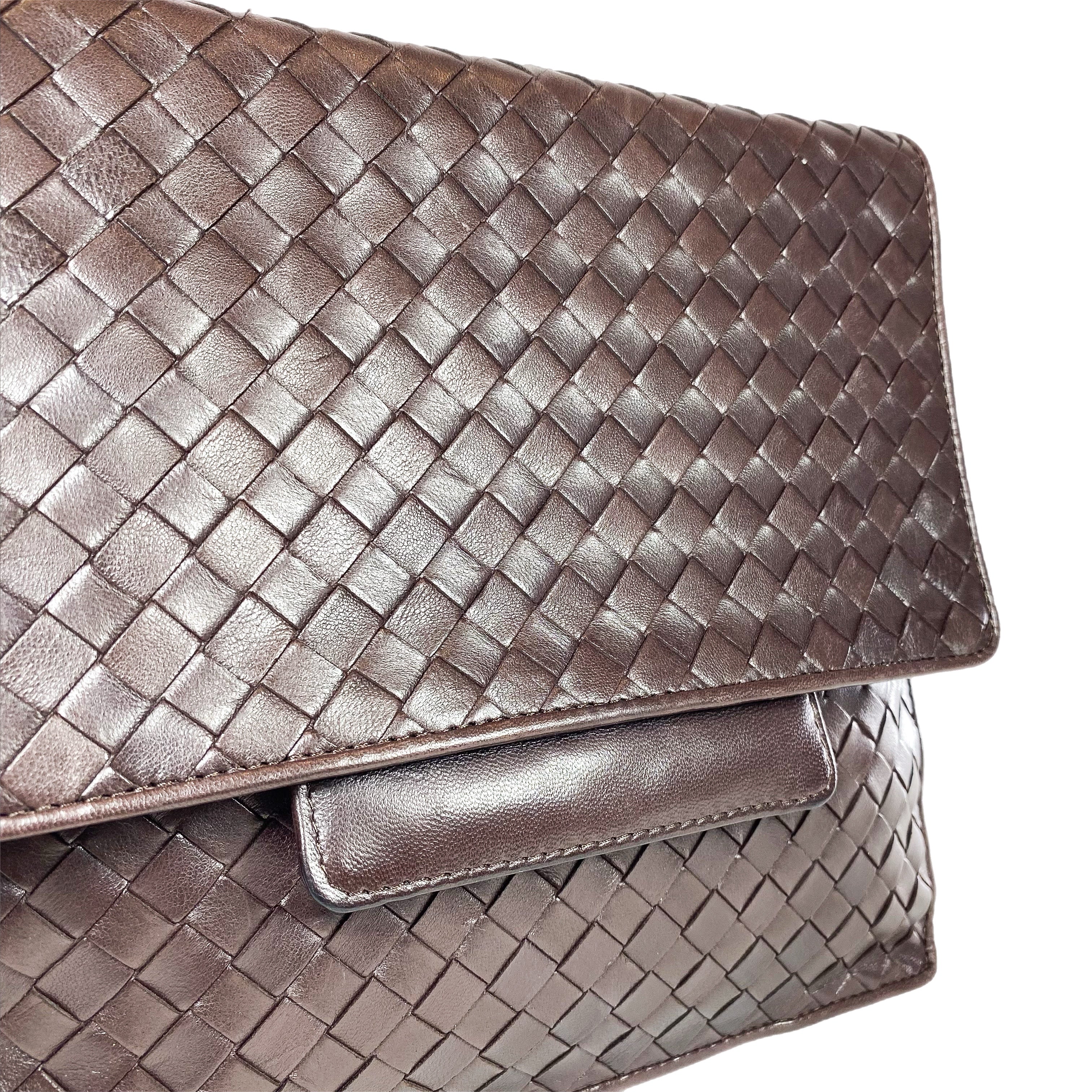 Bottega Veneta Brown Flap Bag with Chain