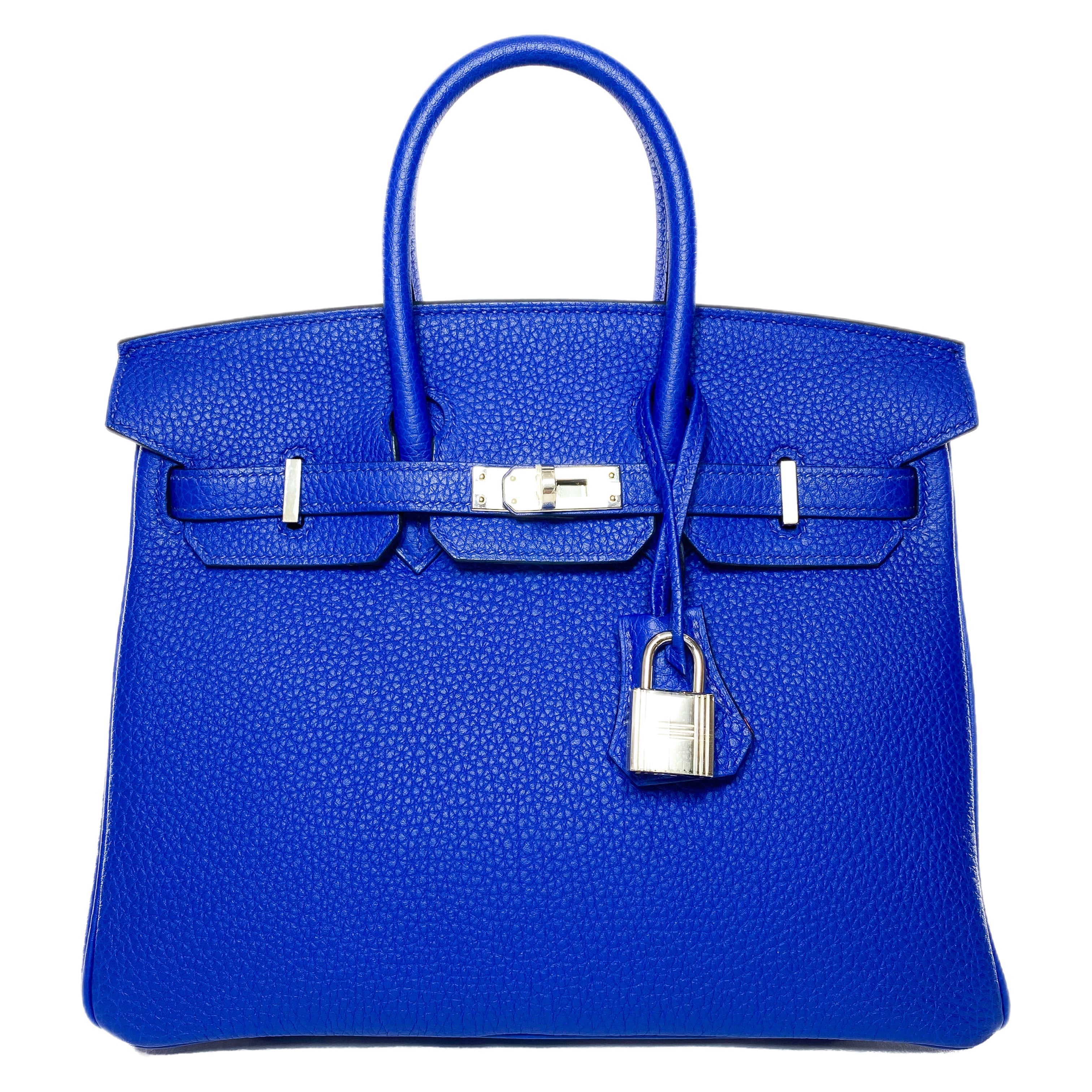 Hermes Birkin 25 Bleu Royal Capucine Togo Palladium Hardware