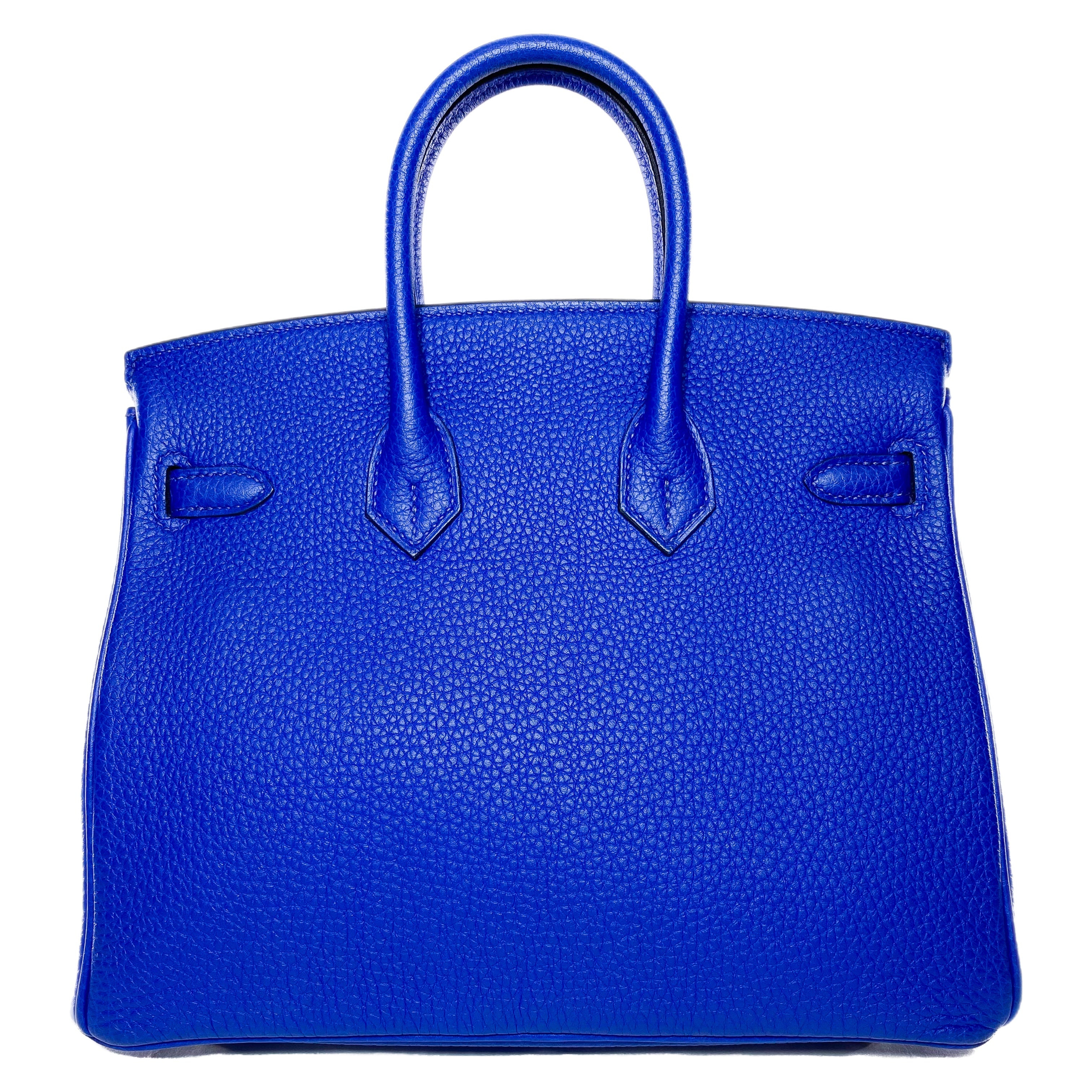 Hermes Birkin 25 Bleu Royal Capucine Togo Palladium Hardware