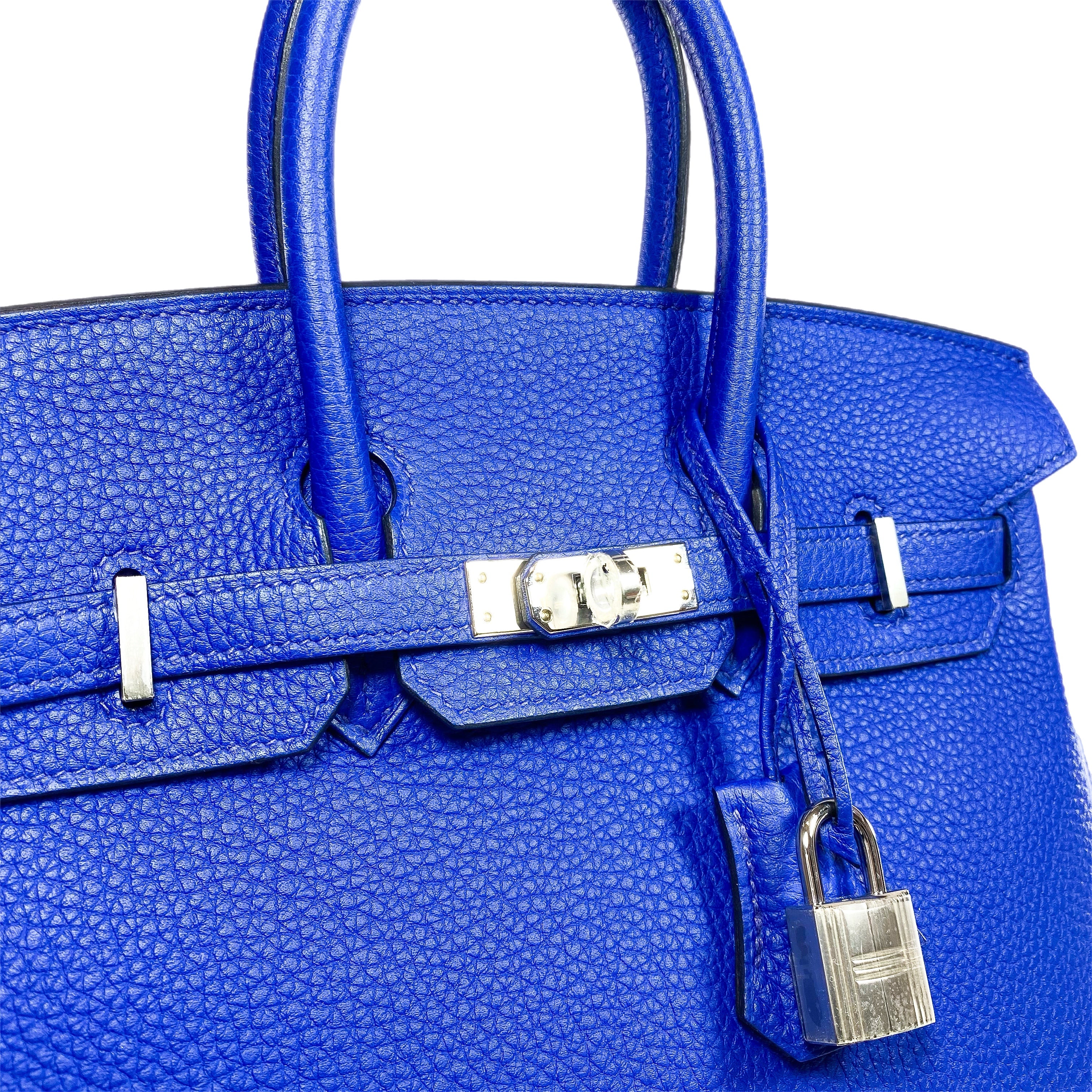 Hermes Birkin 25 Bleu Royal Capucine Togo Palladium Hardware