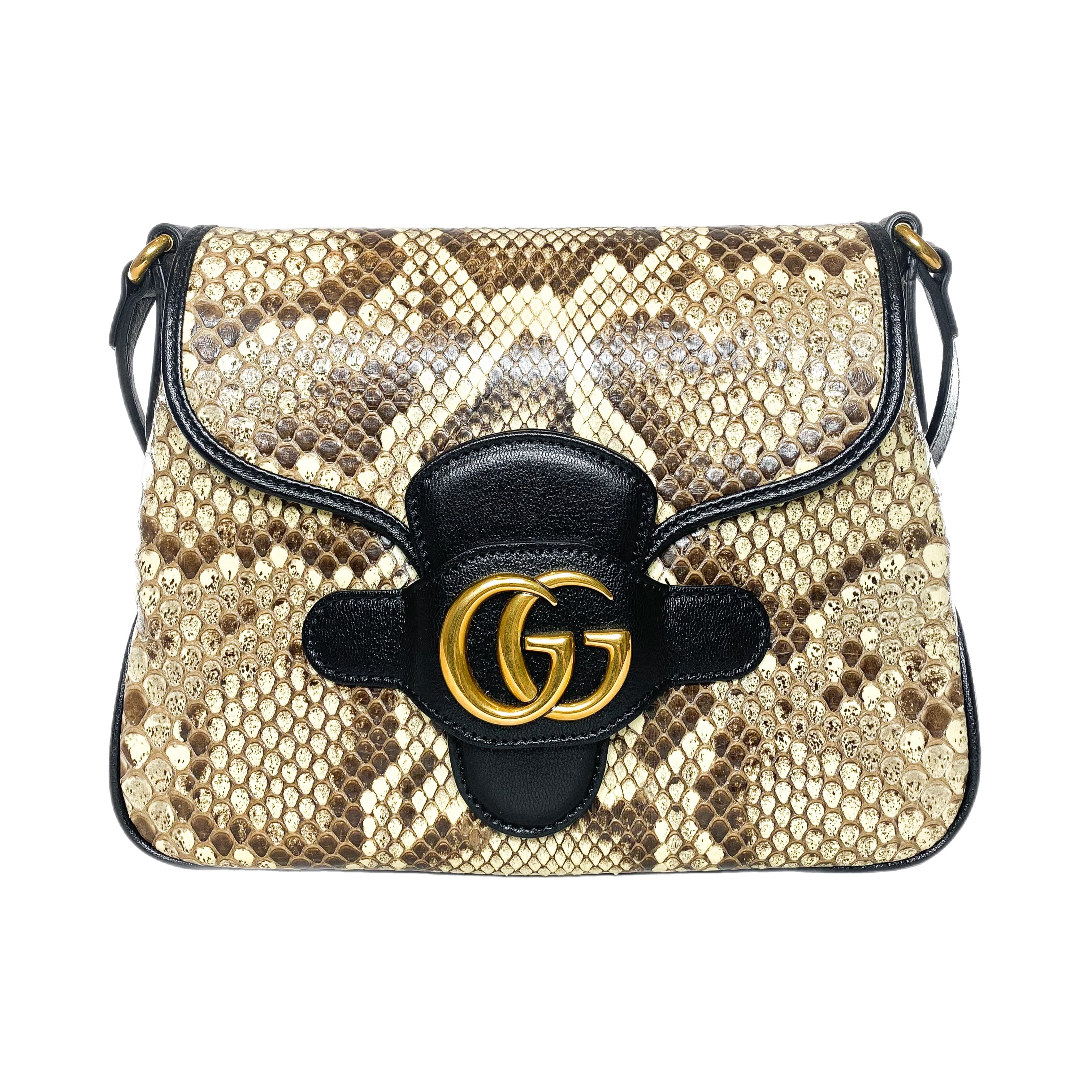 Gucci Python GG Marmont Shoulder Bag