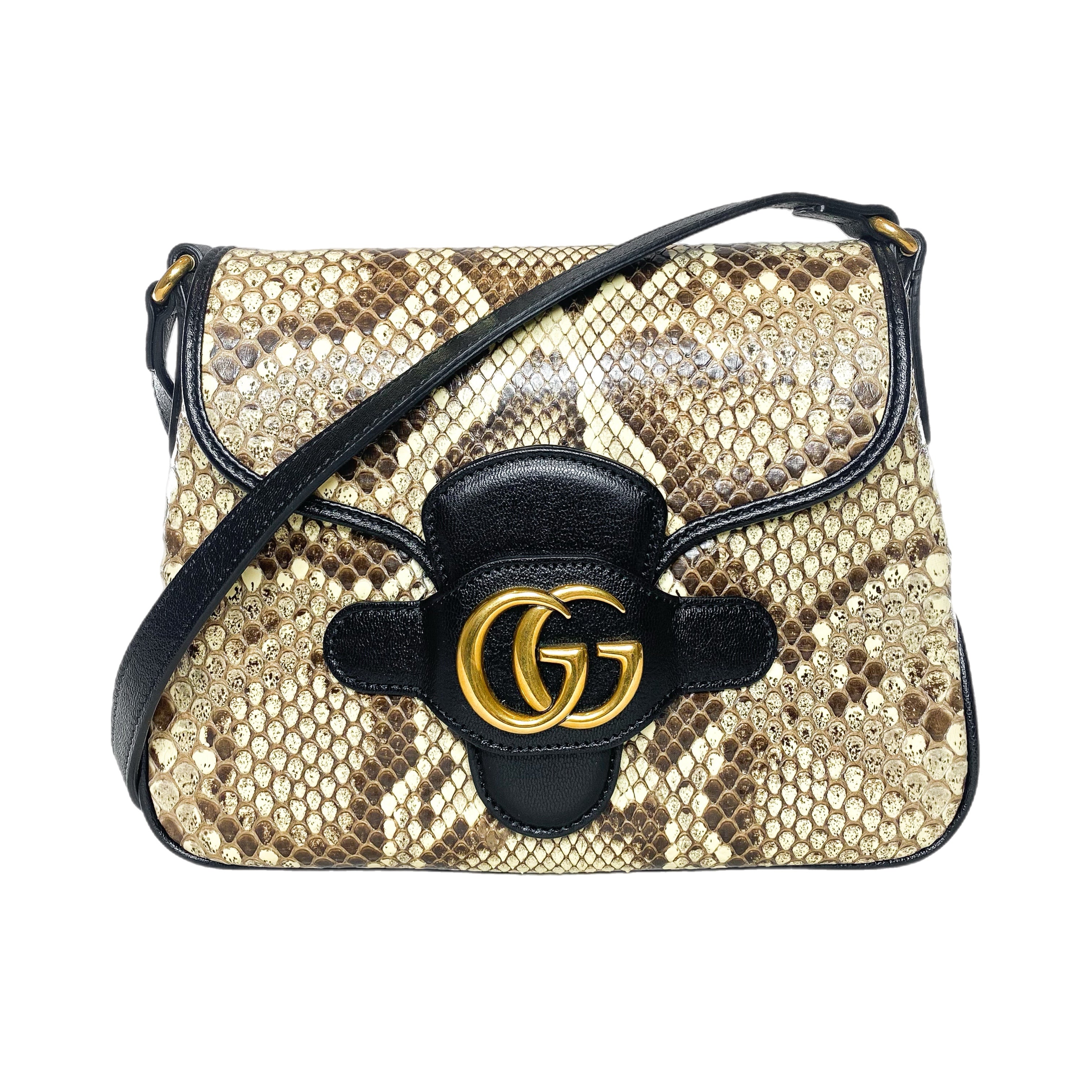 Gucci Python GG Marmont Shoulder Bag