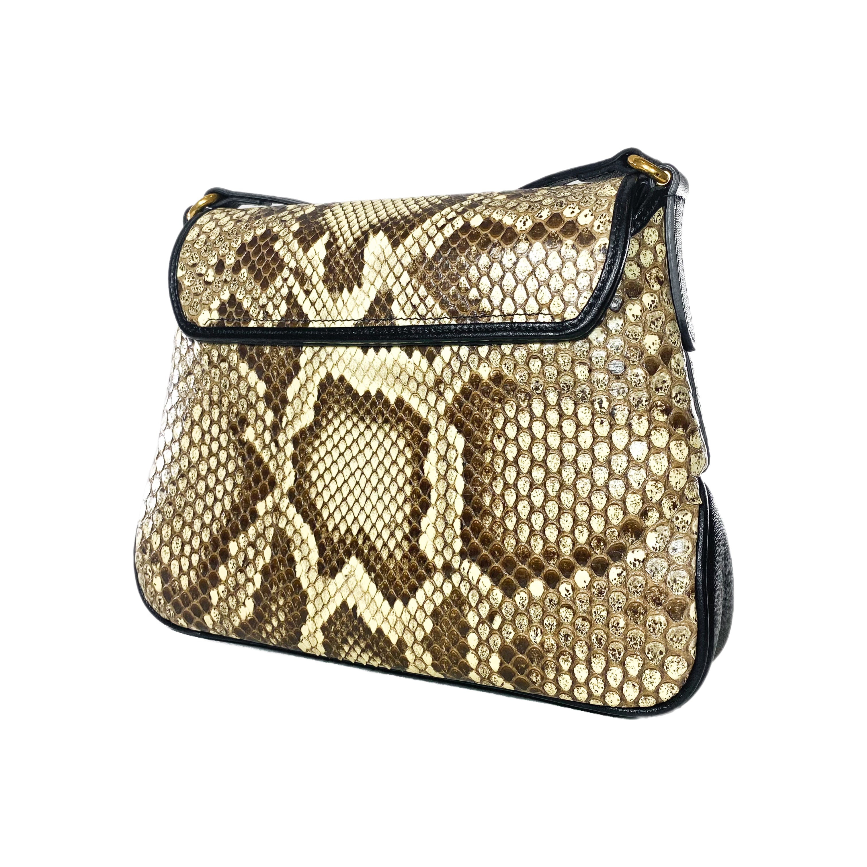 Gucci Python GG Marmont Shoulder Bag