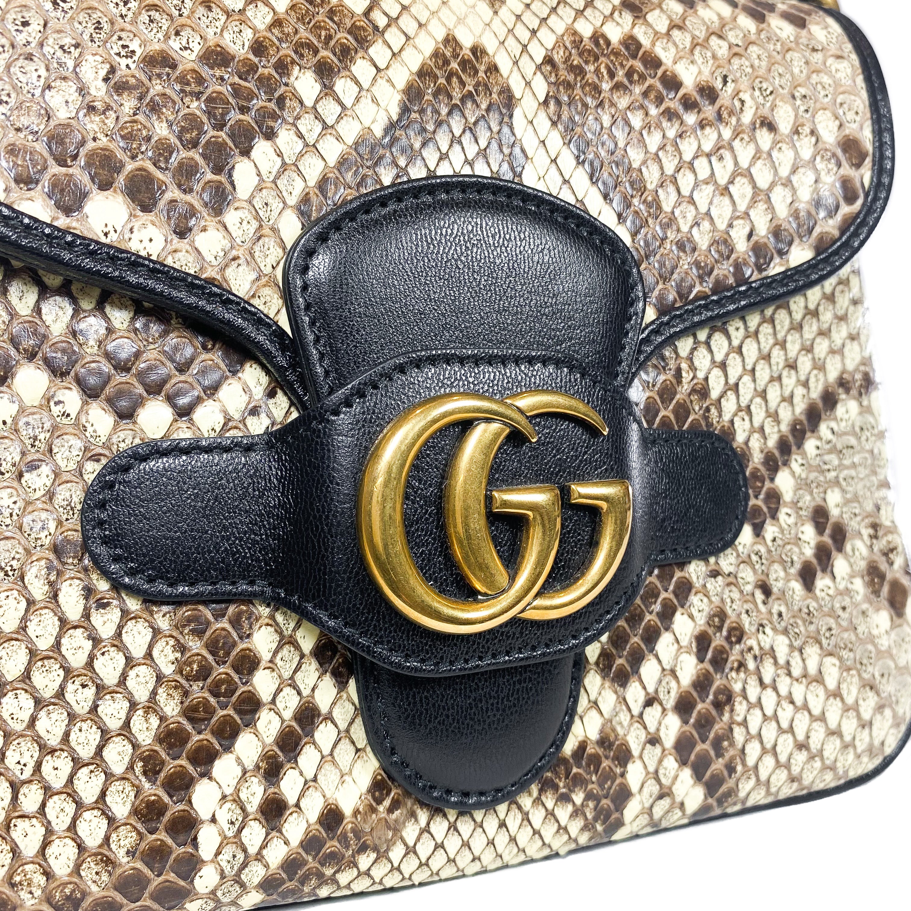 Gucci Python GG Marmont Shoulder Bag