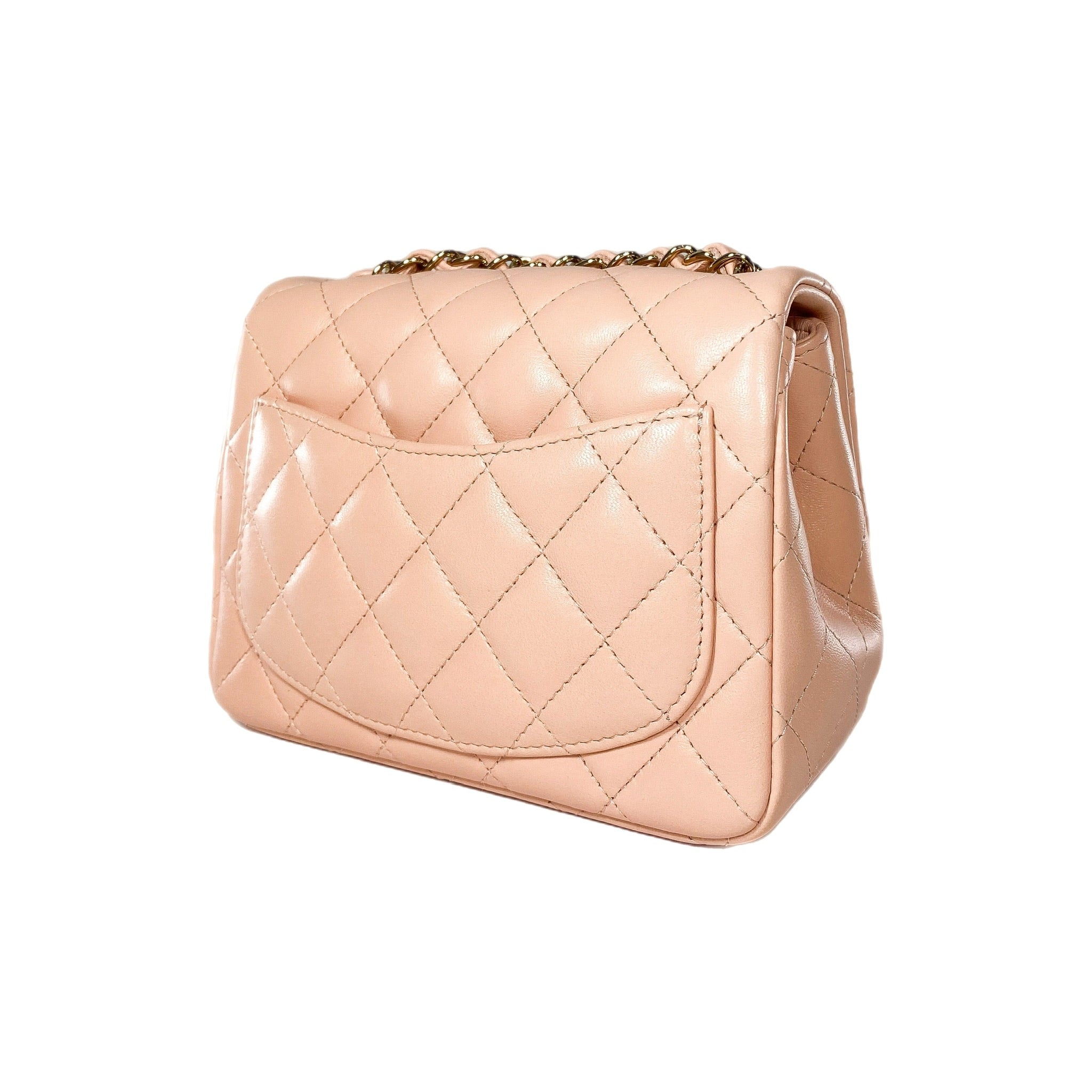 Chanel Peach Mini Square Flap Bag