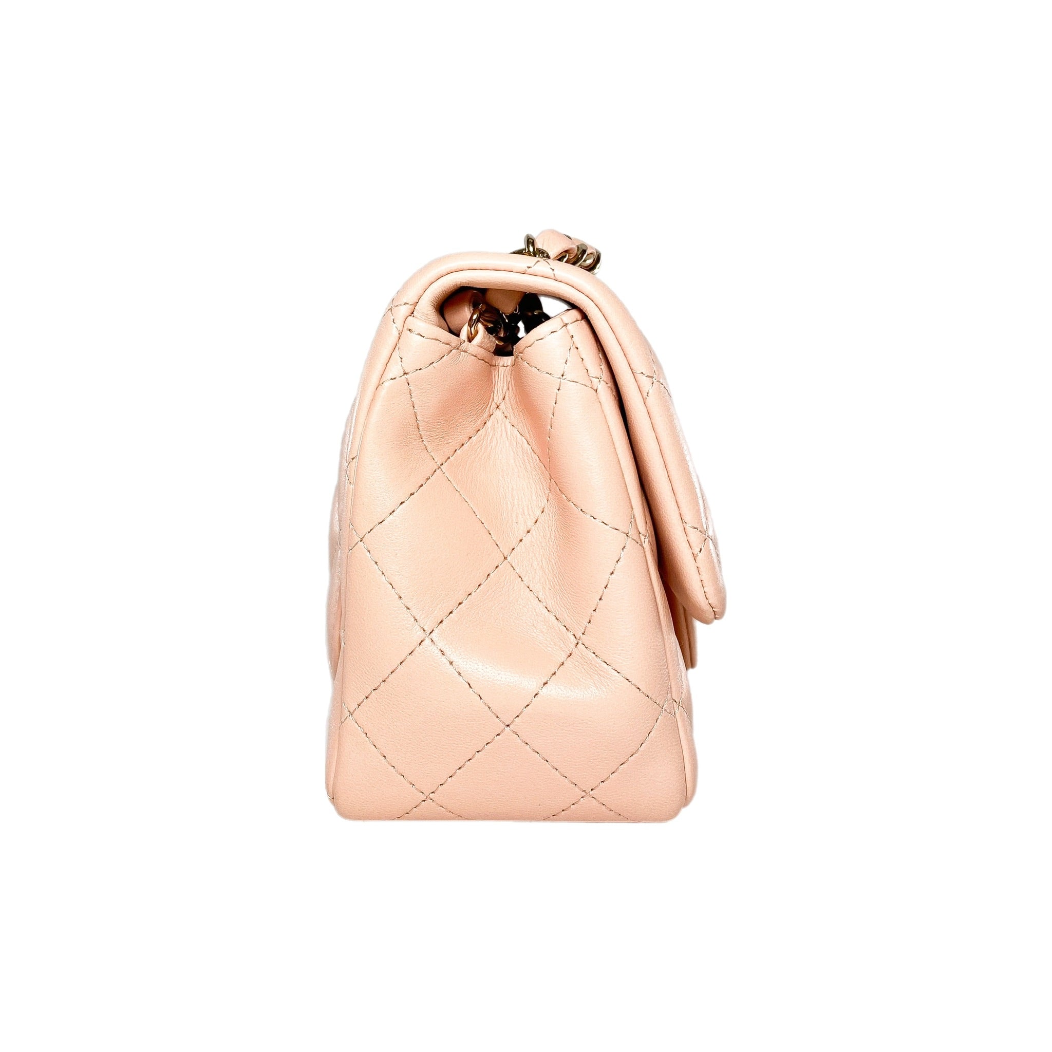 Chanel Peach Mini Square Flap Bag