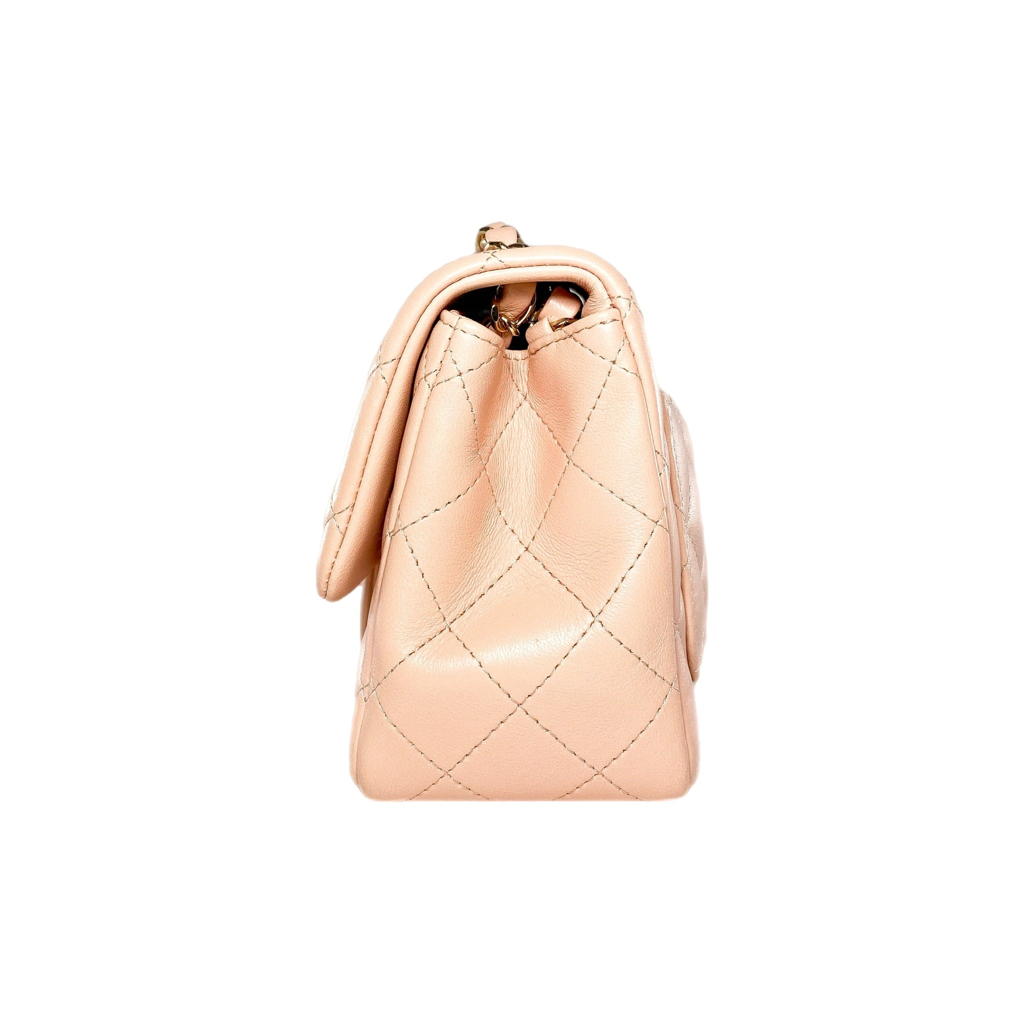 Chanel Peach Mini Square Flap Bag