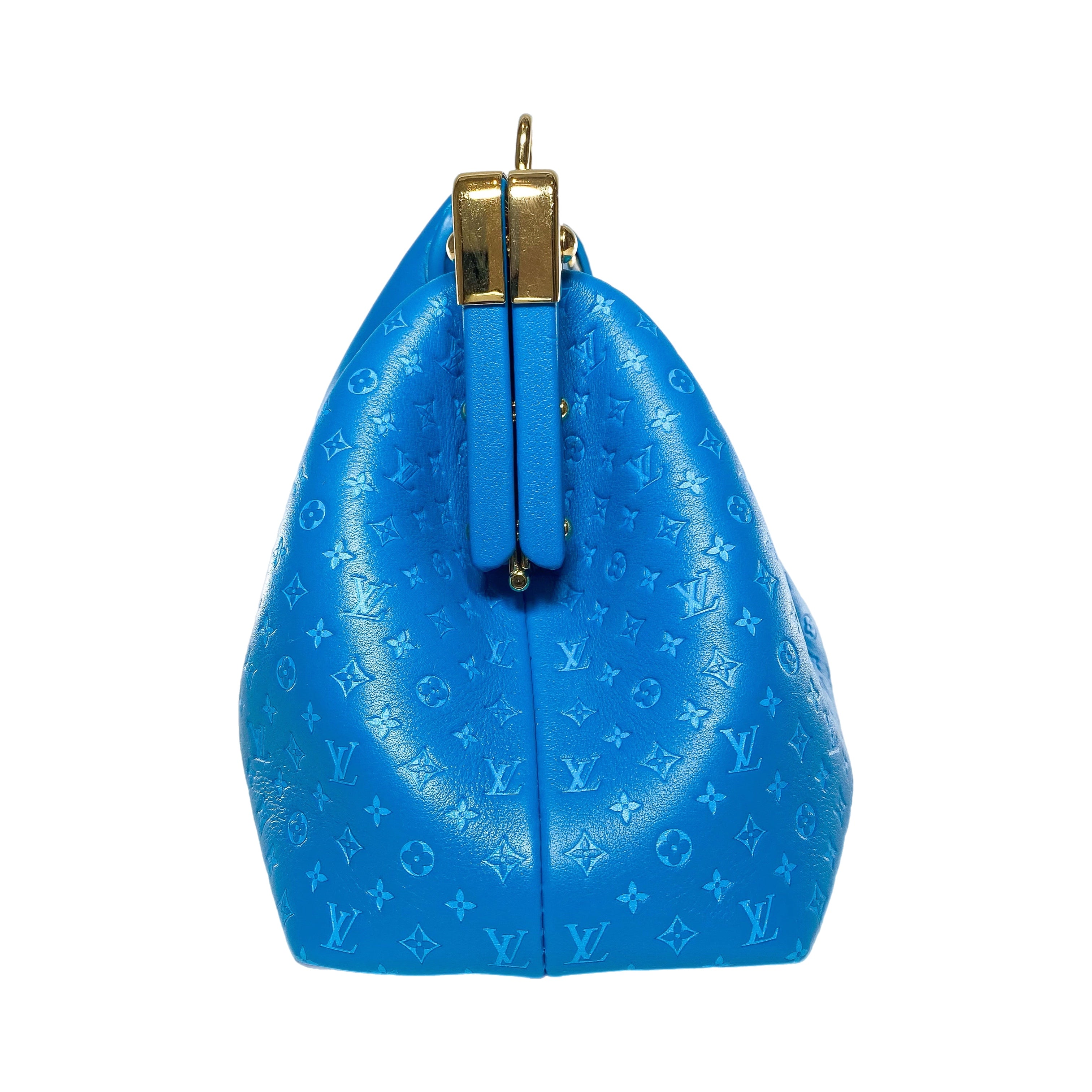 Louis Vuitton Turquoise Embossed Nanogram Clutch