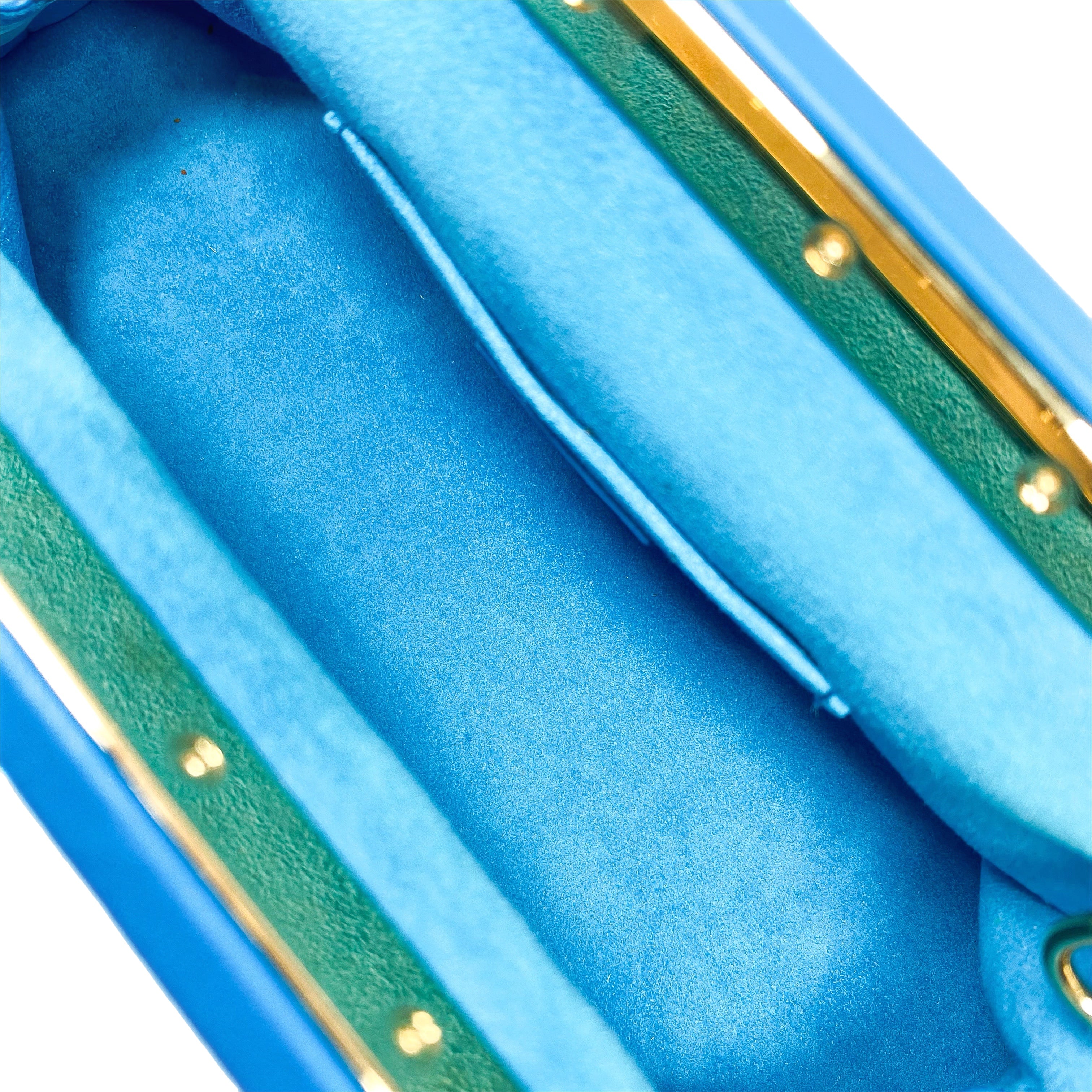 Louis Vuitton Turquoise Embossed Nanogram Clutch