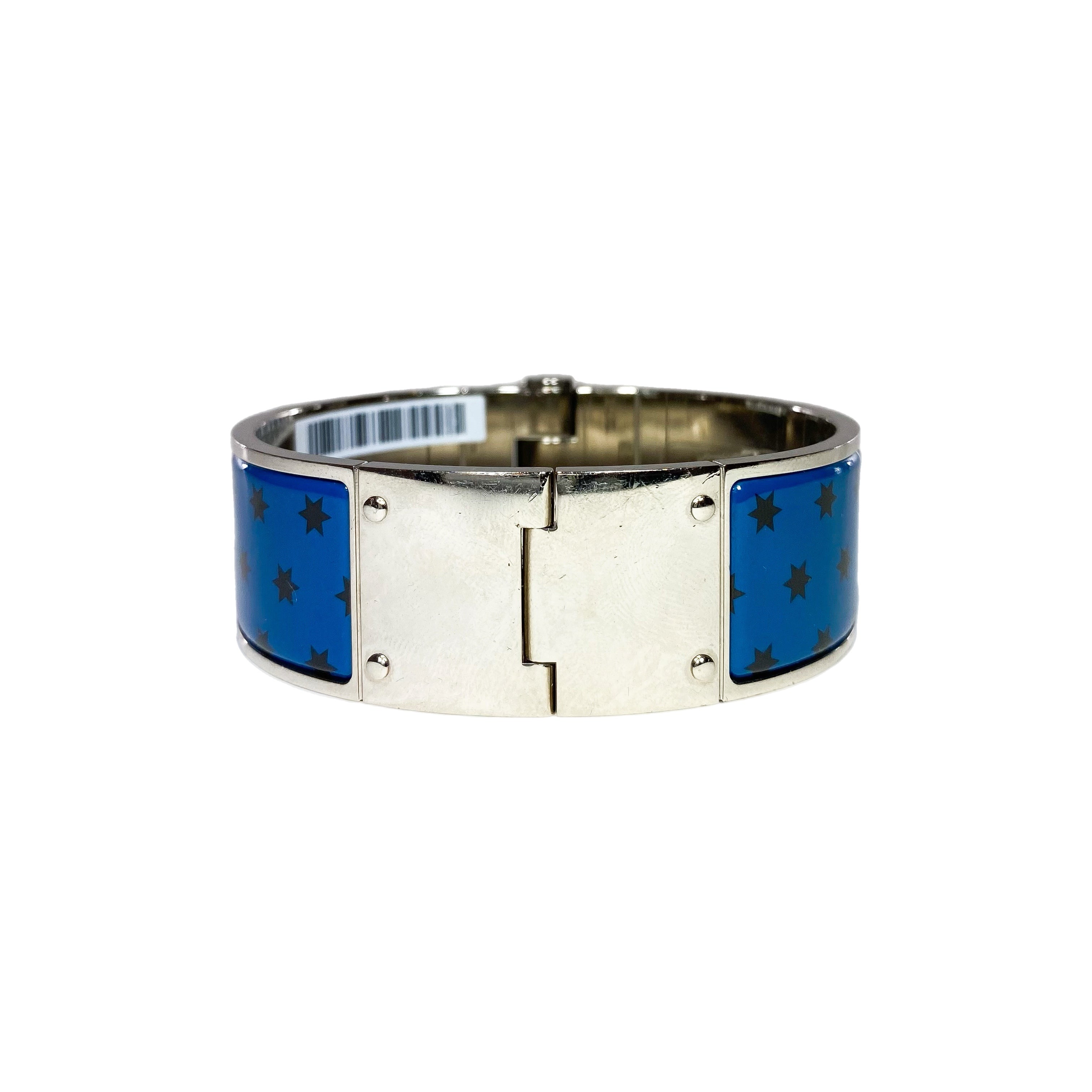 Hermes Blue White Wide Hinge Bracelet