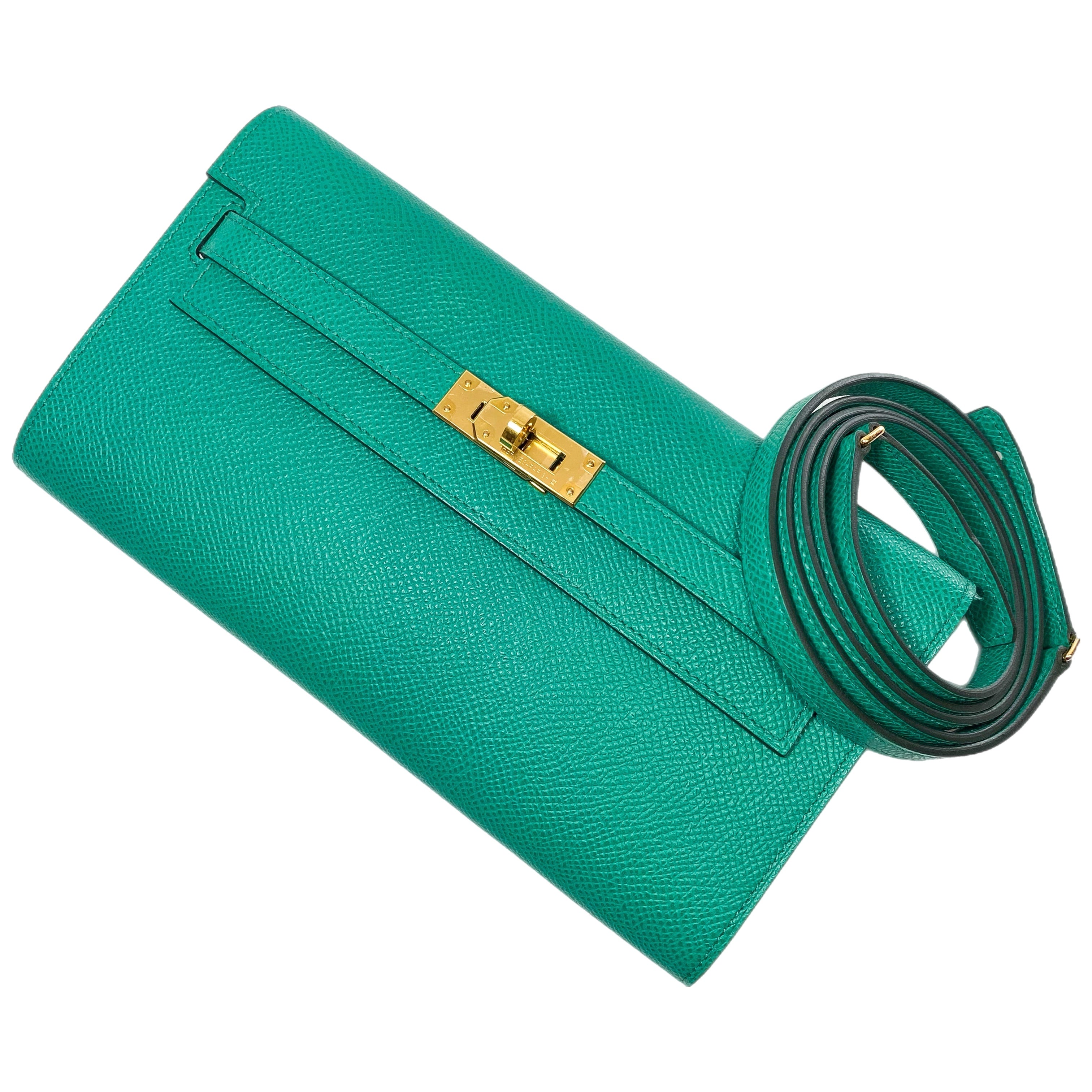 Hermes Kelly To Go Vert Jade Epsom Gold Hardware