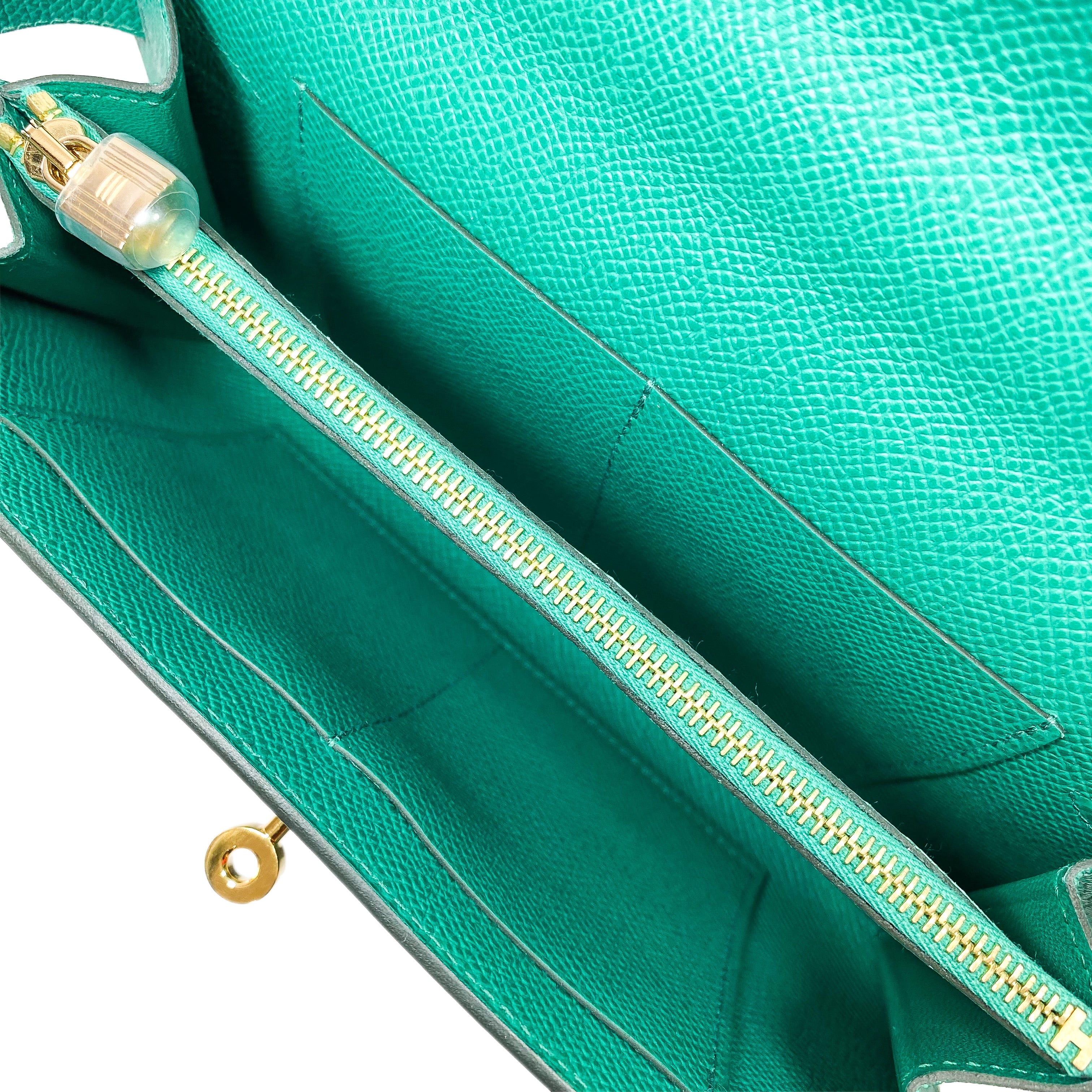 Hermes Kelly To Go Vert Jade Epsom Gold Hardware