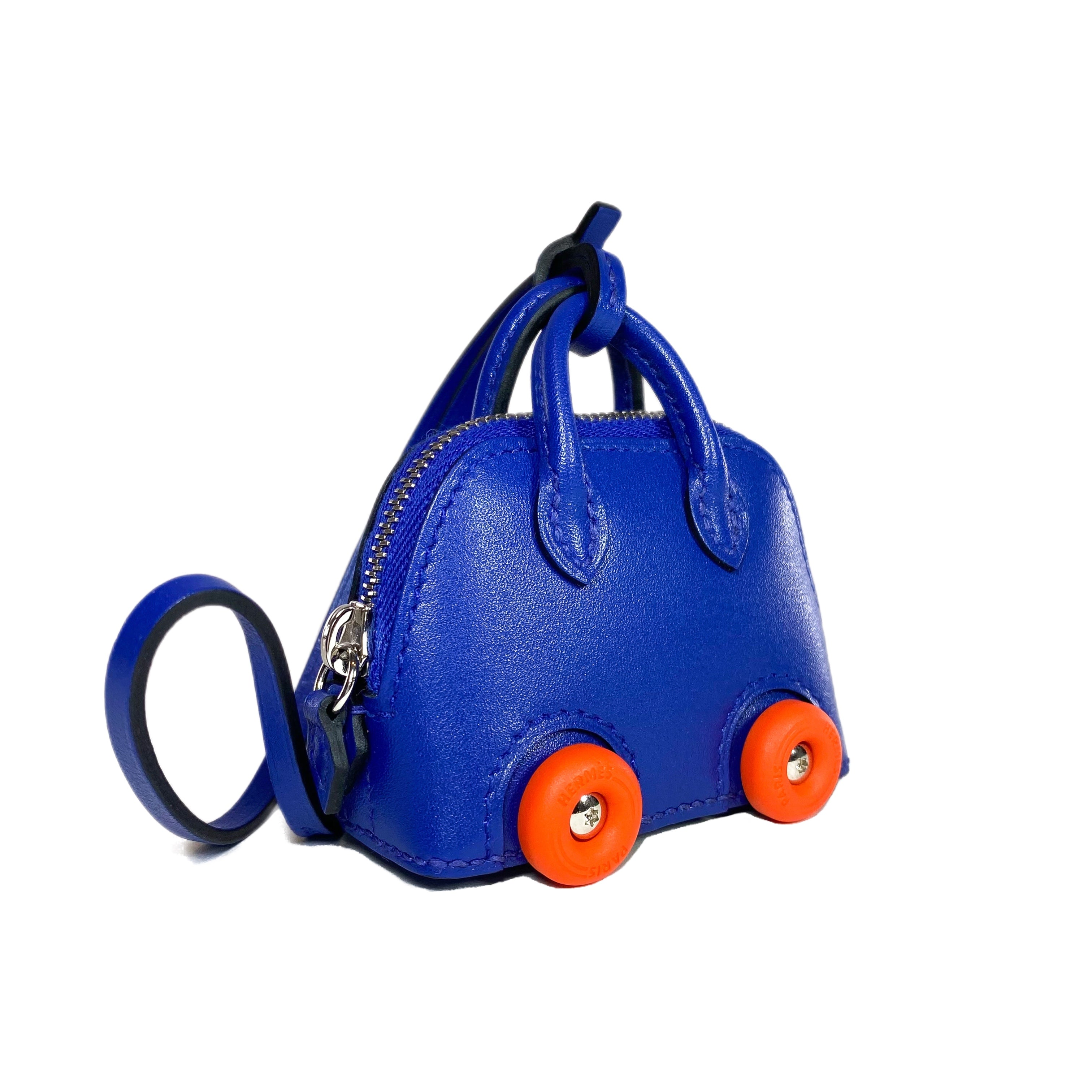 Hermes Blue Electric Chevre Mysore Bolide on Wheels Bag Charm