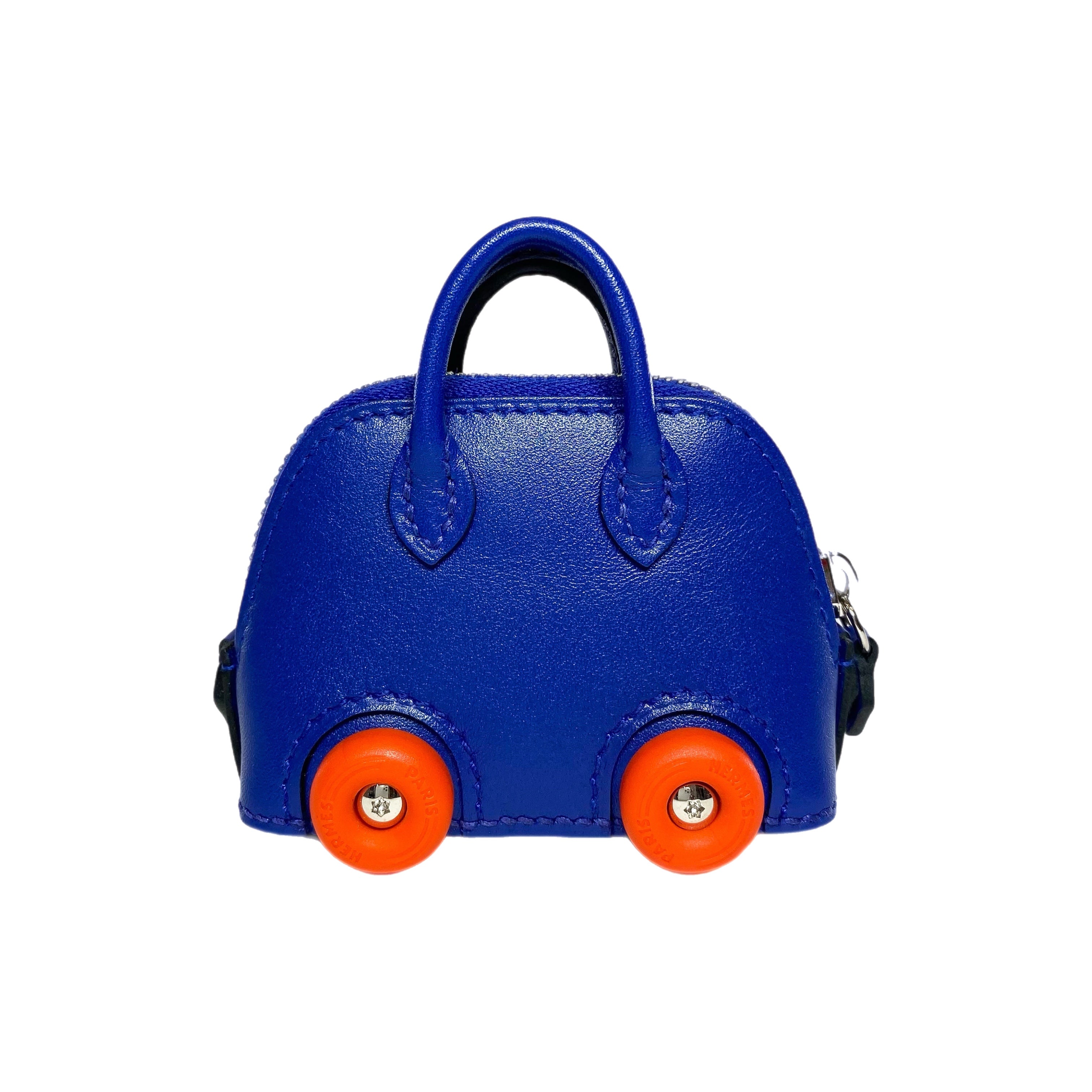 Hermes Blue Electric Chevre Mysore Bolide on Wheels Bag Charm