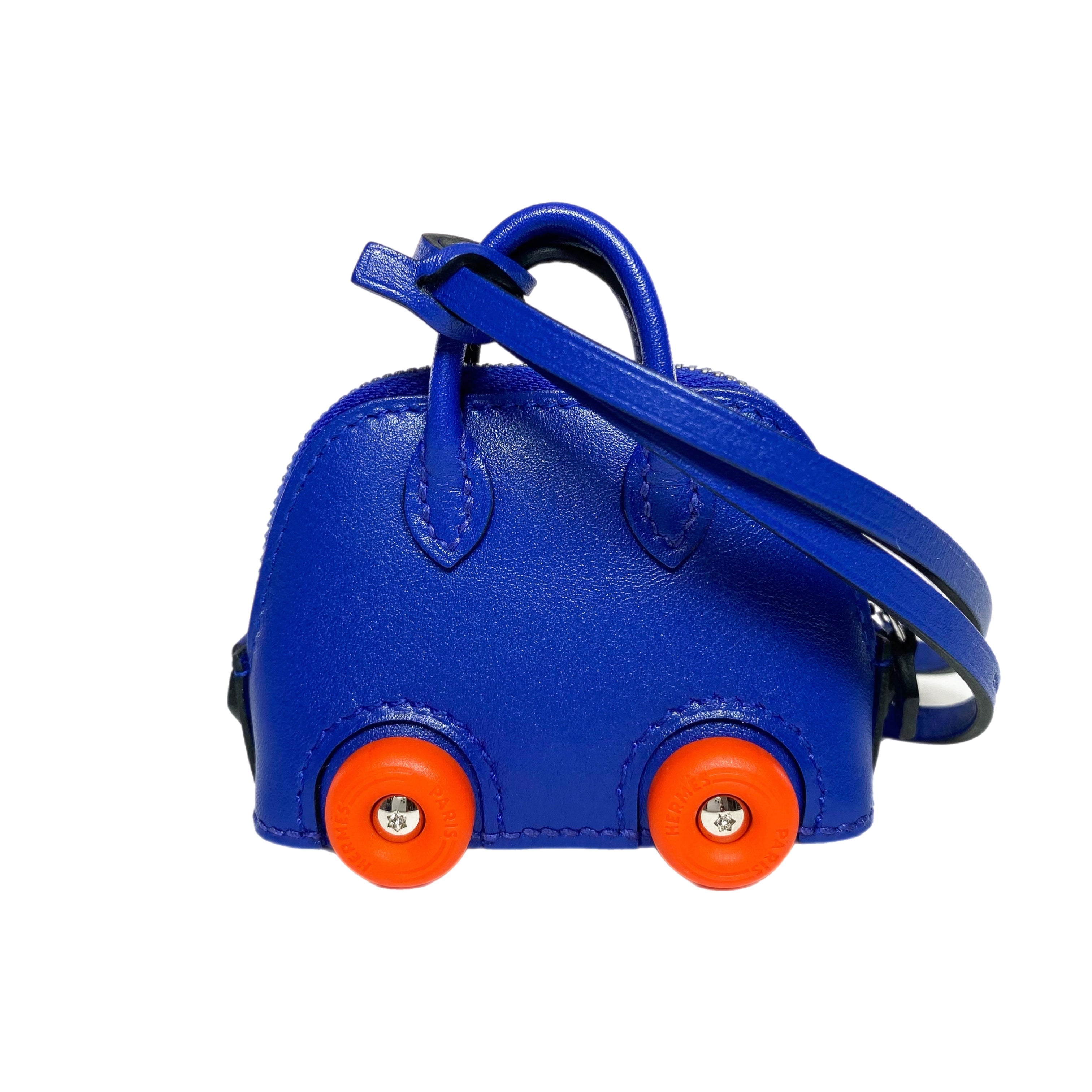 Hermes Blue Electric Chevre Mysore Bolide on Wheels Bag Charm