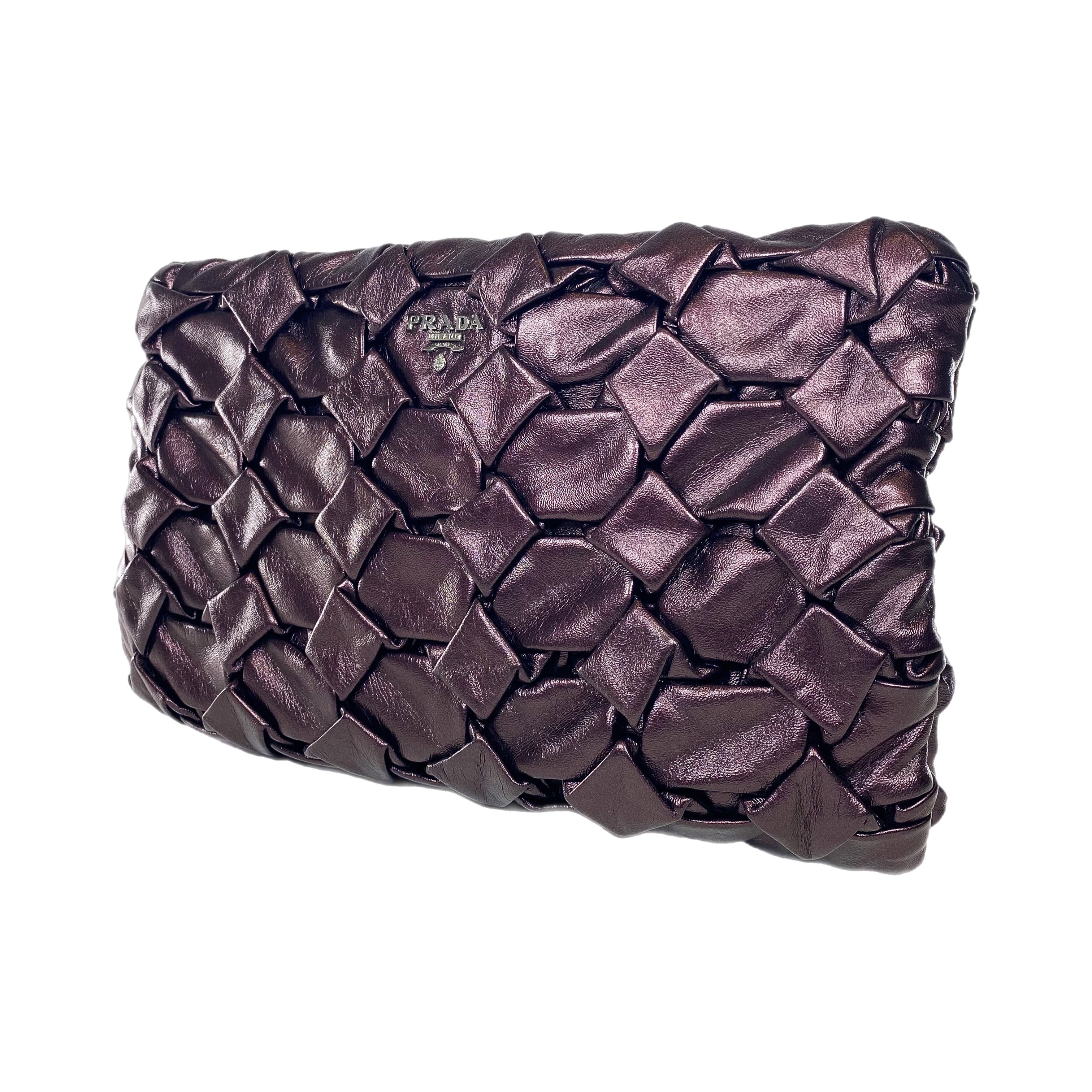 Prada Purple Nappa Origami Clutch