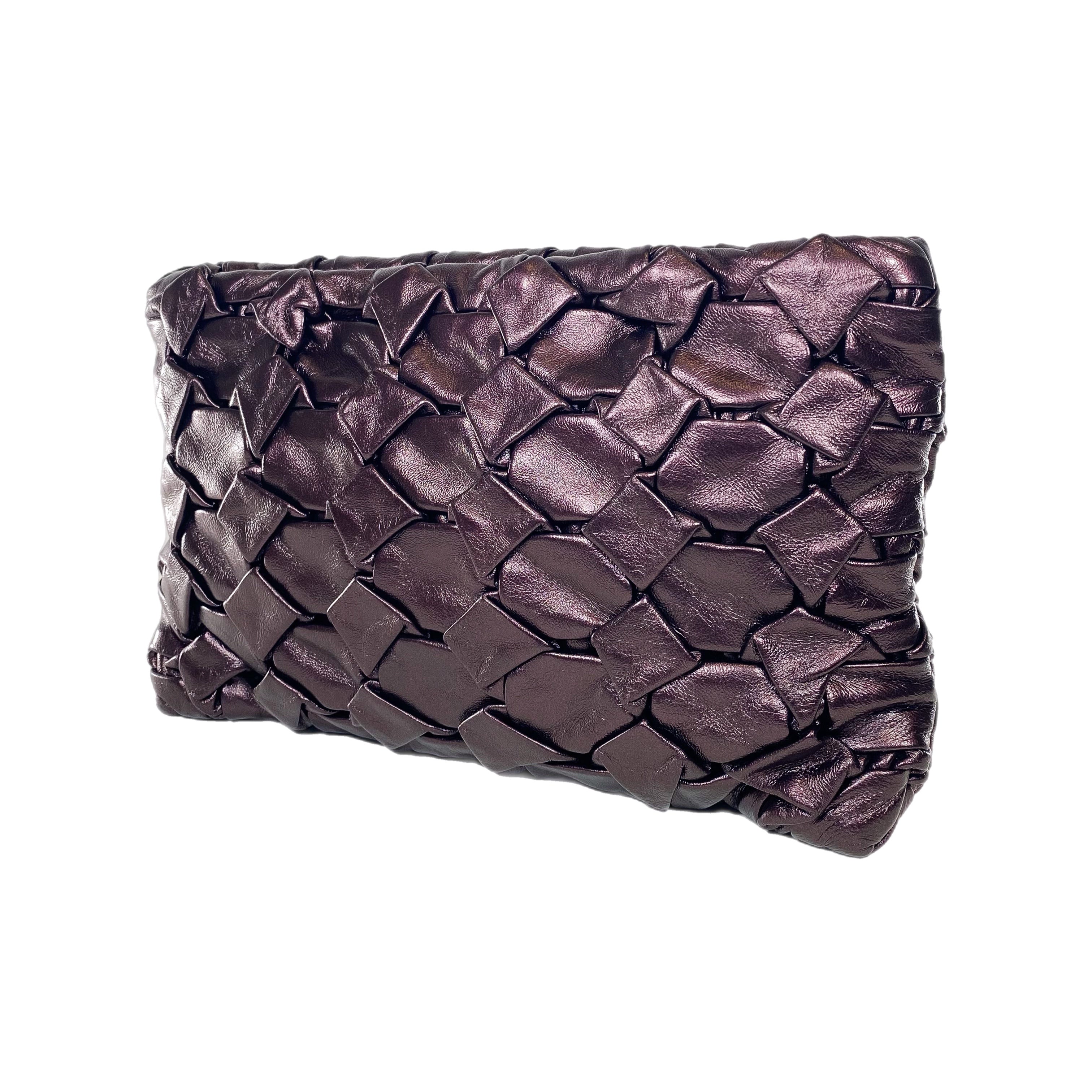 Prada Purple Nappa Origami Clutch