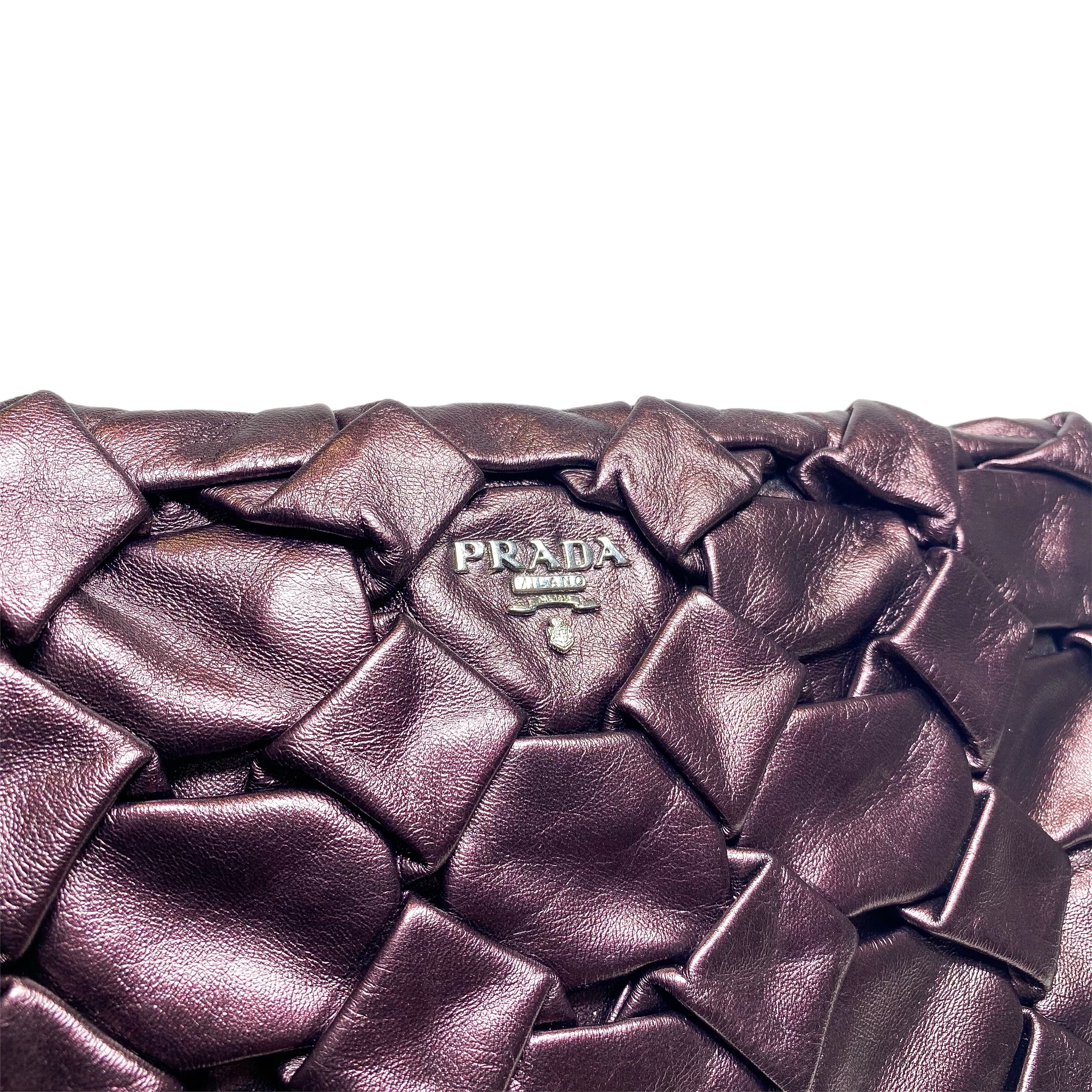 Prada Purple Nappa Origami Clutch