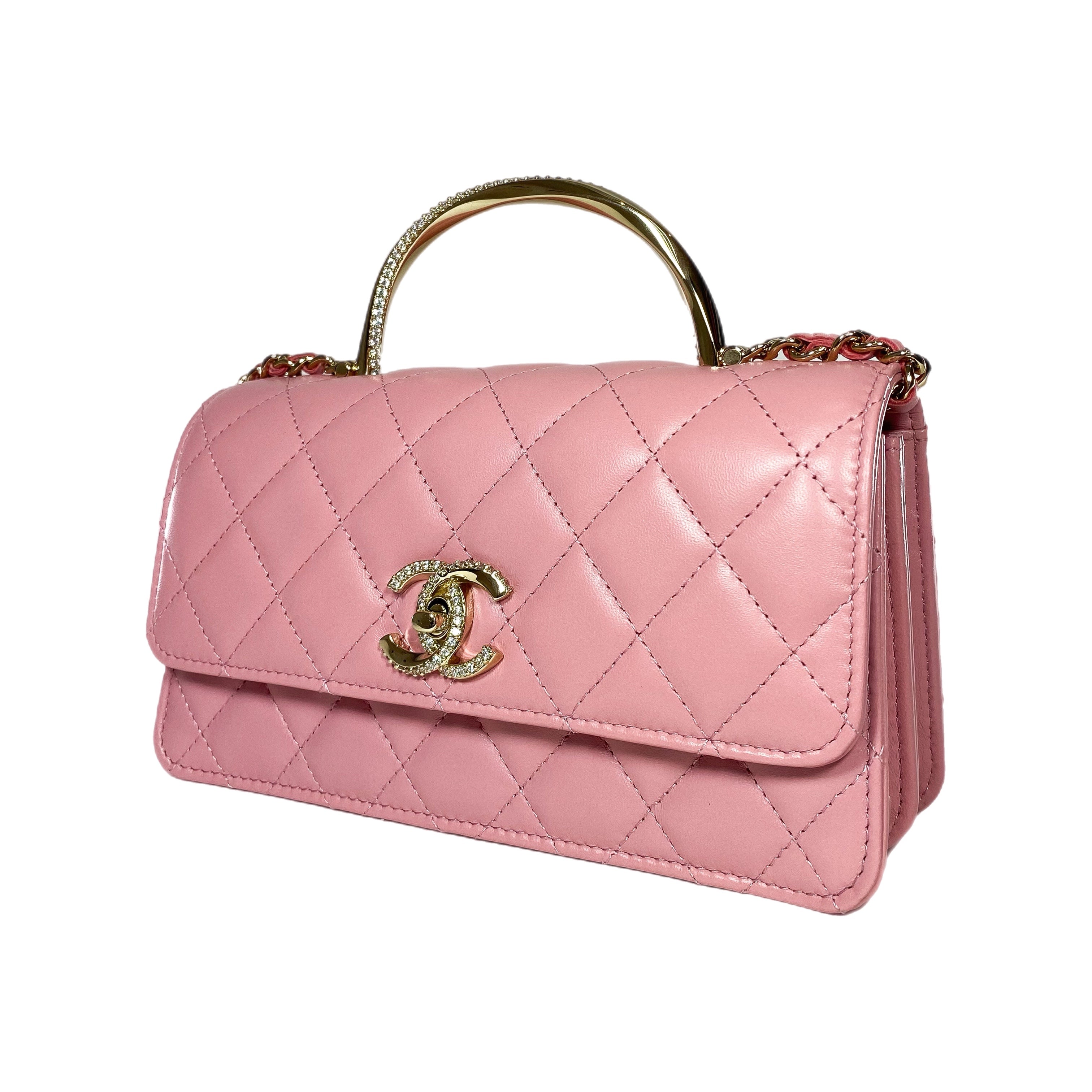 Chanel Pink Clutch with Chain