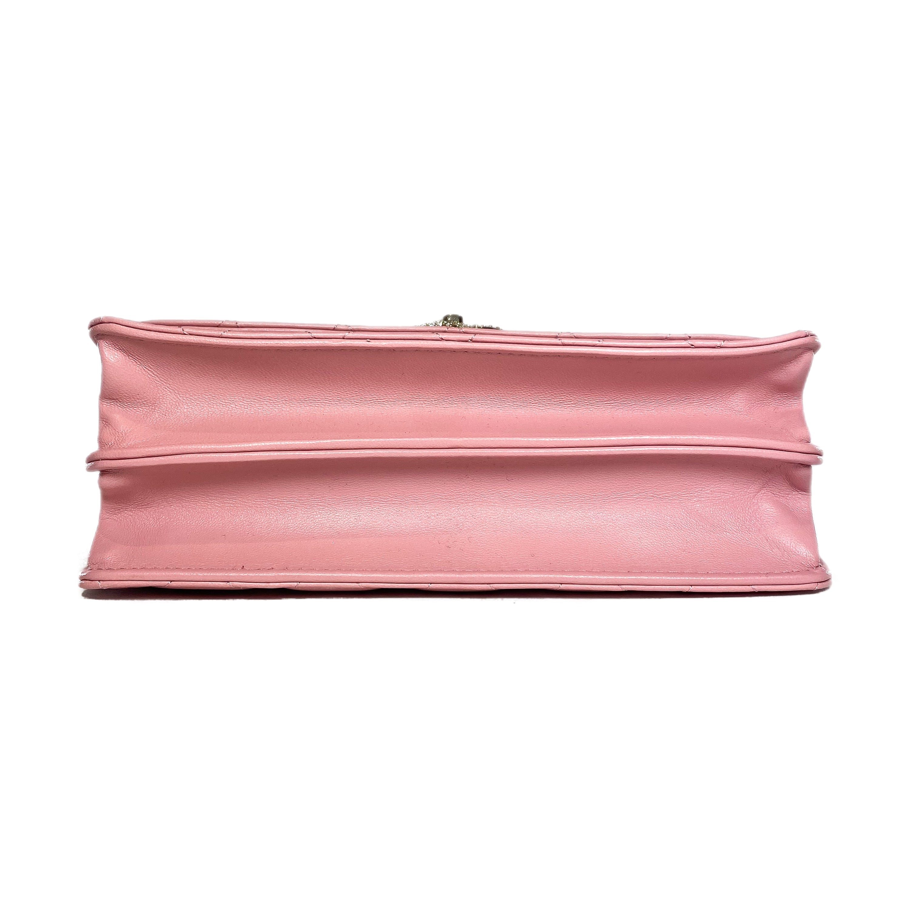 Chanel Pink Clutch with Chain