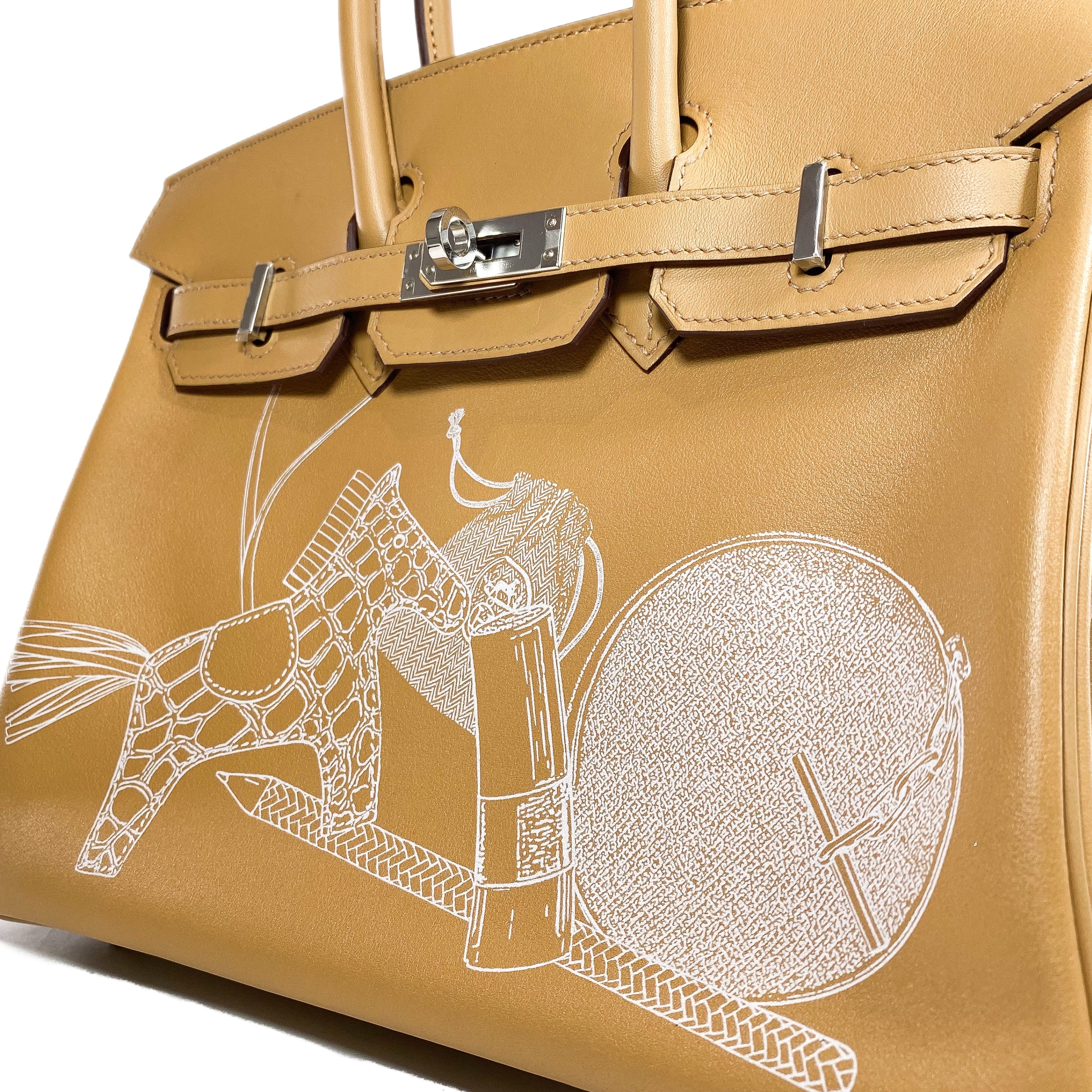 Hermes Biscuit Birkin 25 In & Out Swift Palladium Hardware