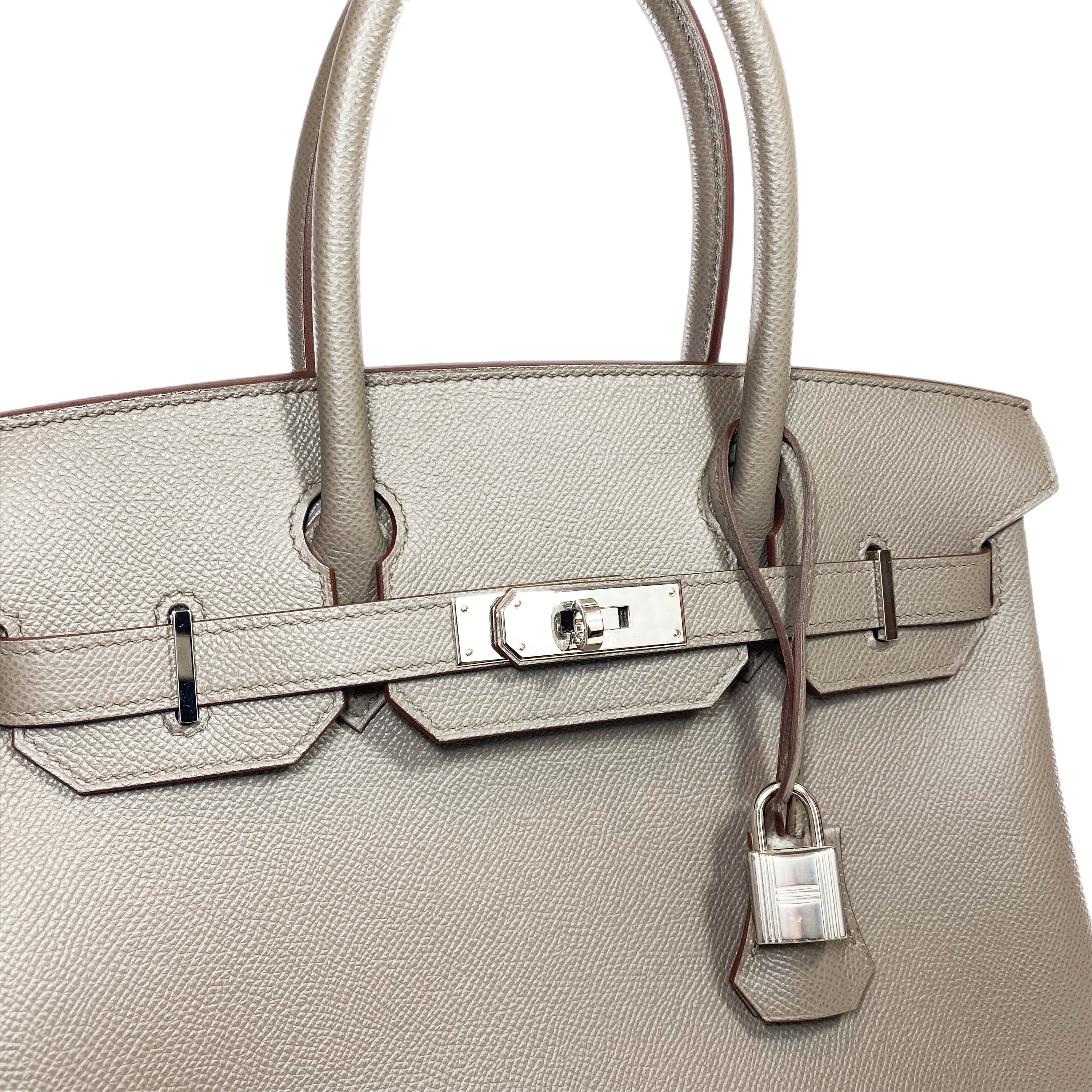 Hermes Birkin 30 Etain Epsom Palladium Hardware