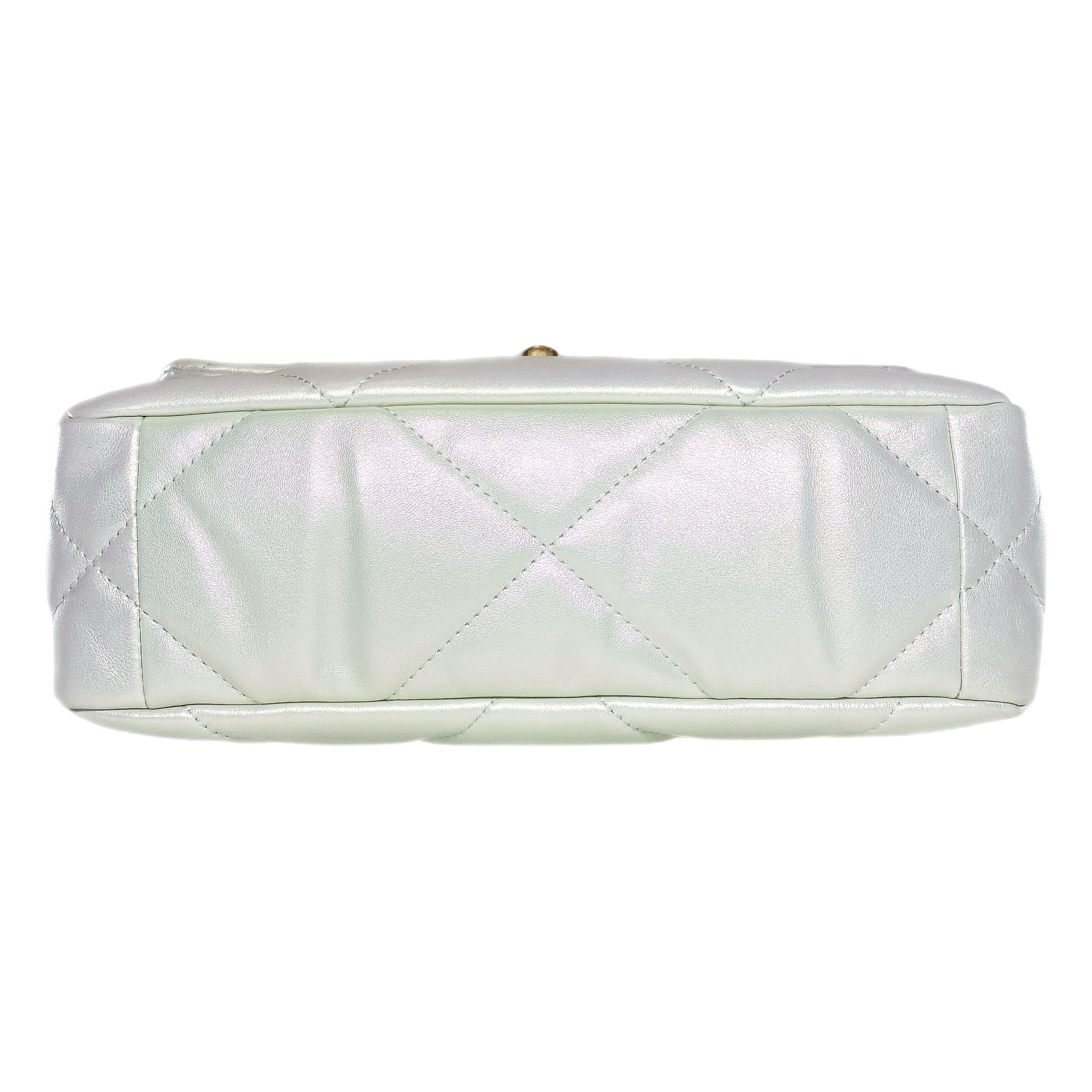 Chanel 19 Iridescent White Medium Flap Bag