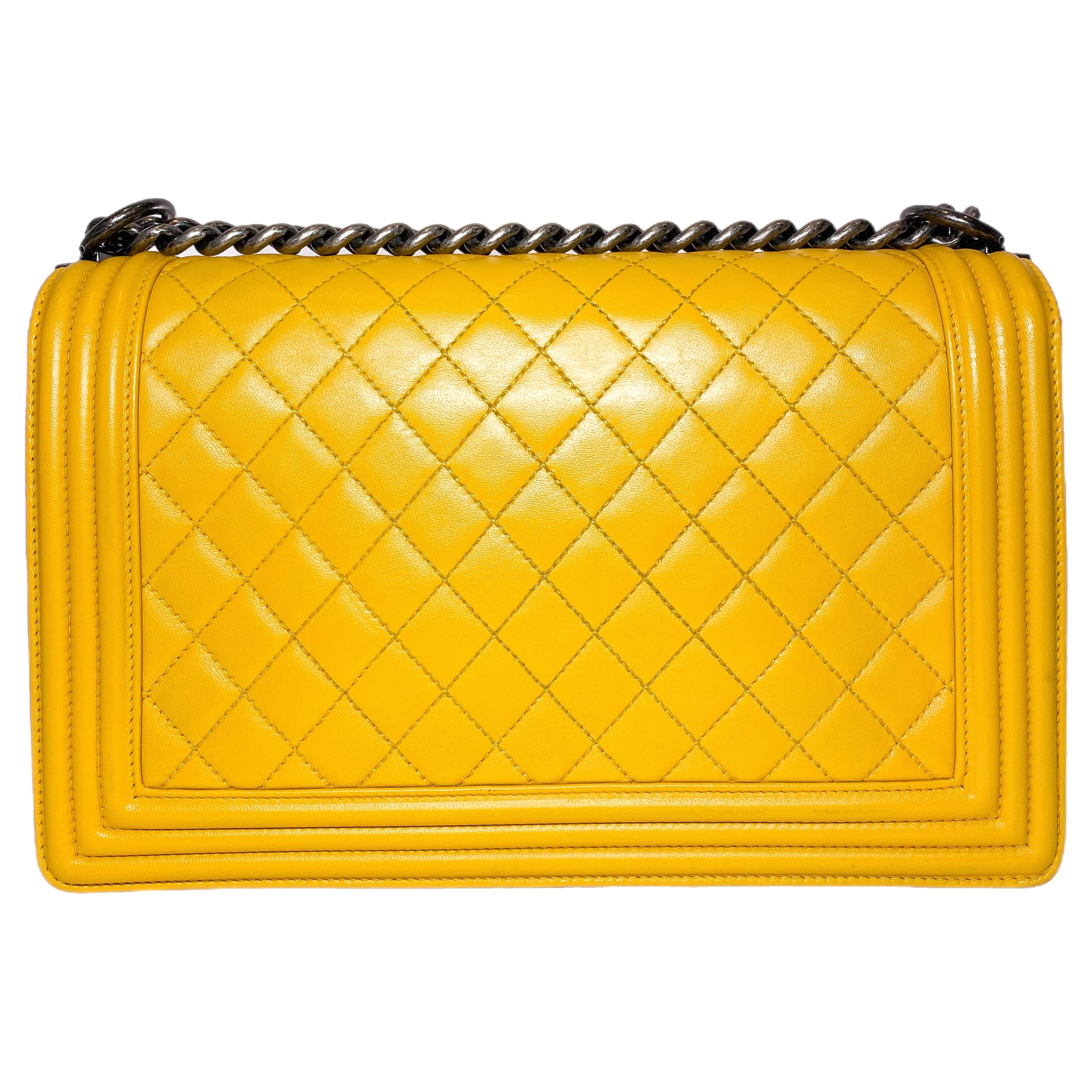 Chanel Yellow New Medium Boy Bag