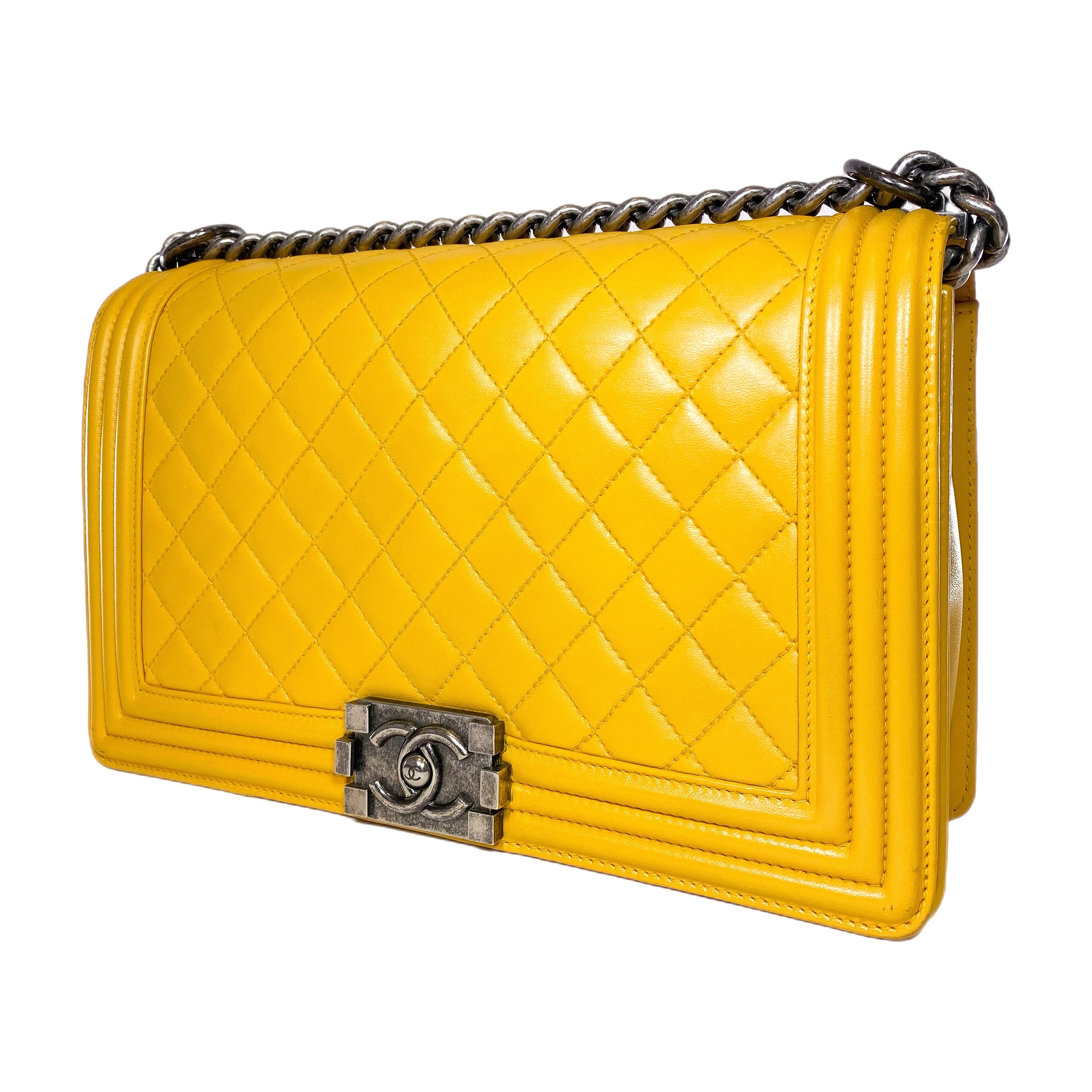 Chanel Yellow New Medium Boy Bag