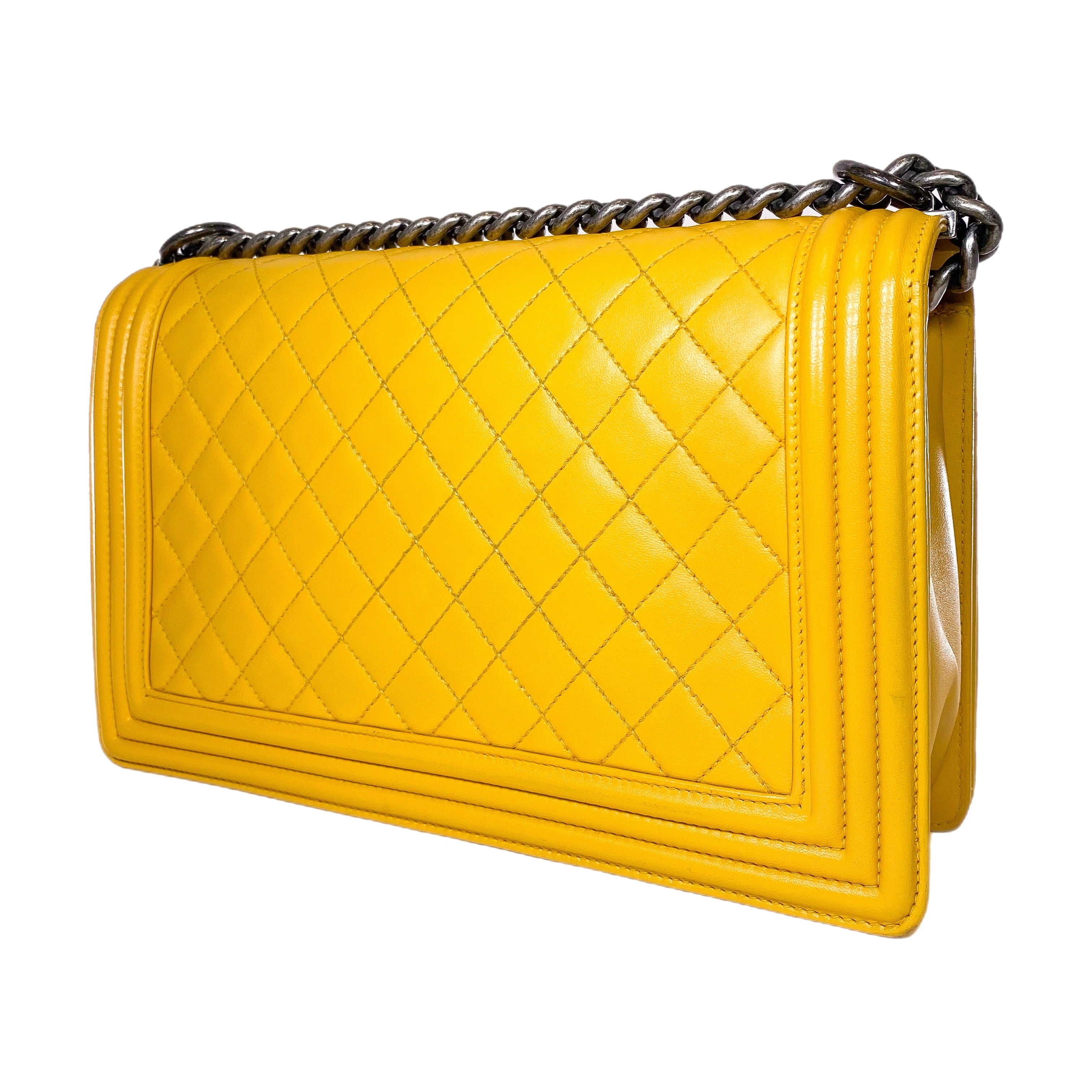 Chanel Yellow New Medium Boy Bag