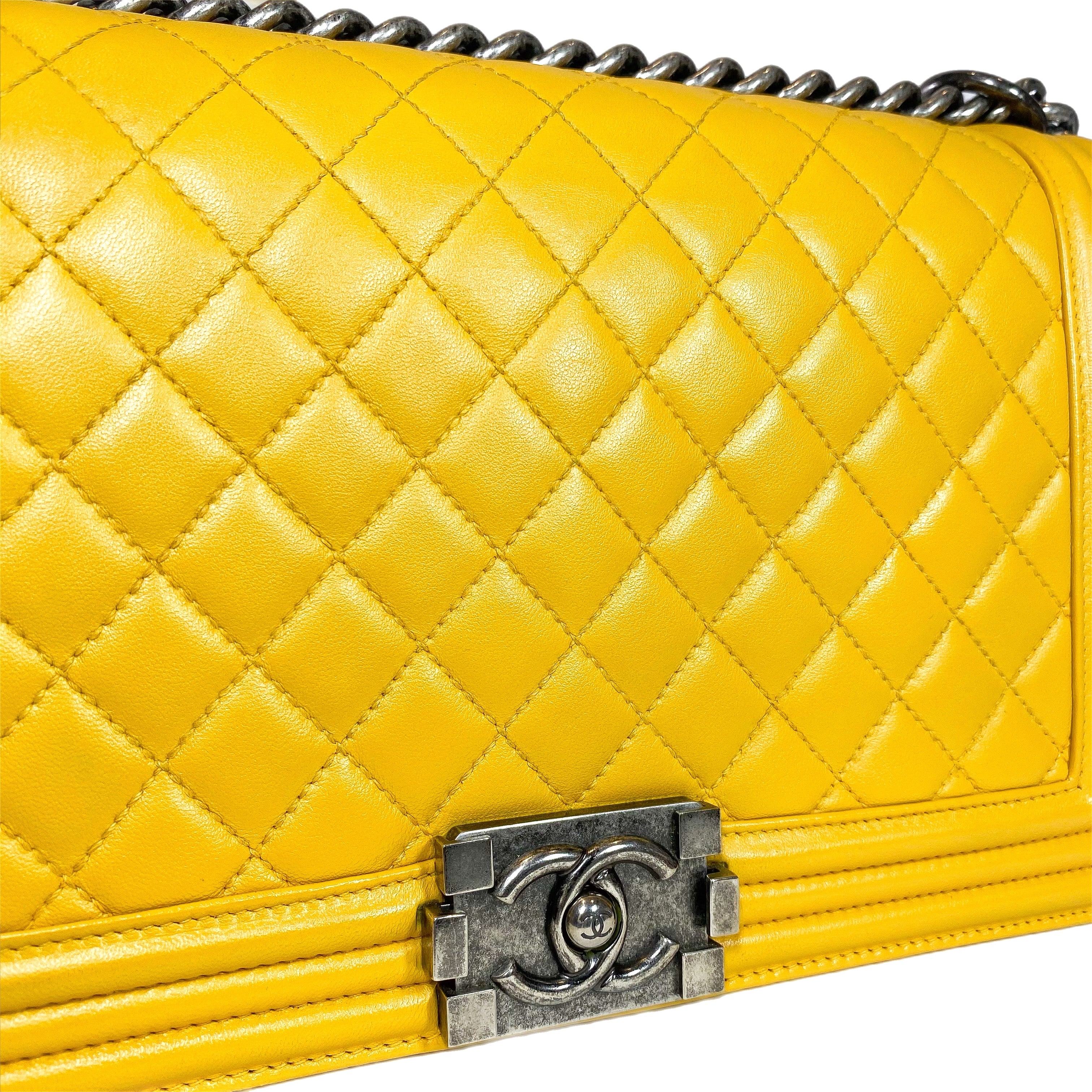 Chanel Yellow New Medium Boy Bag