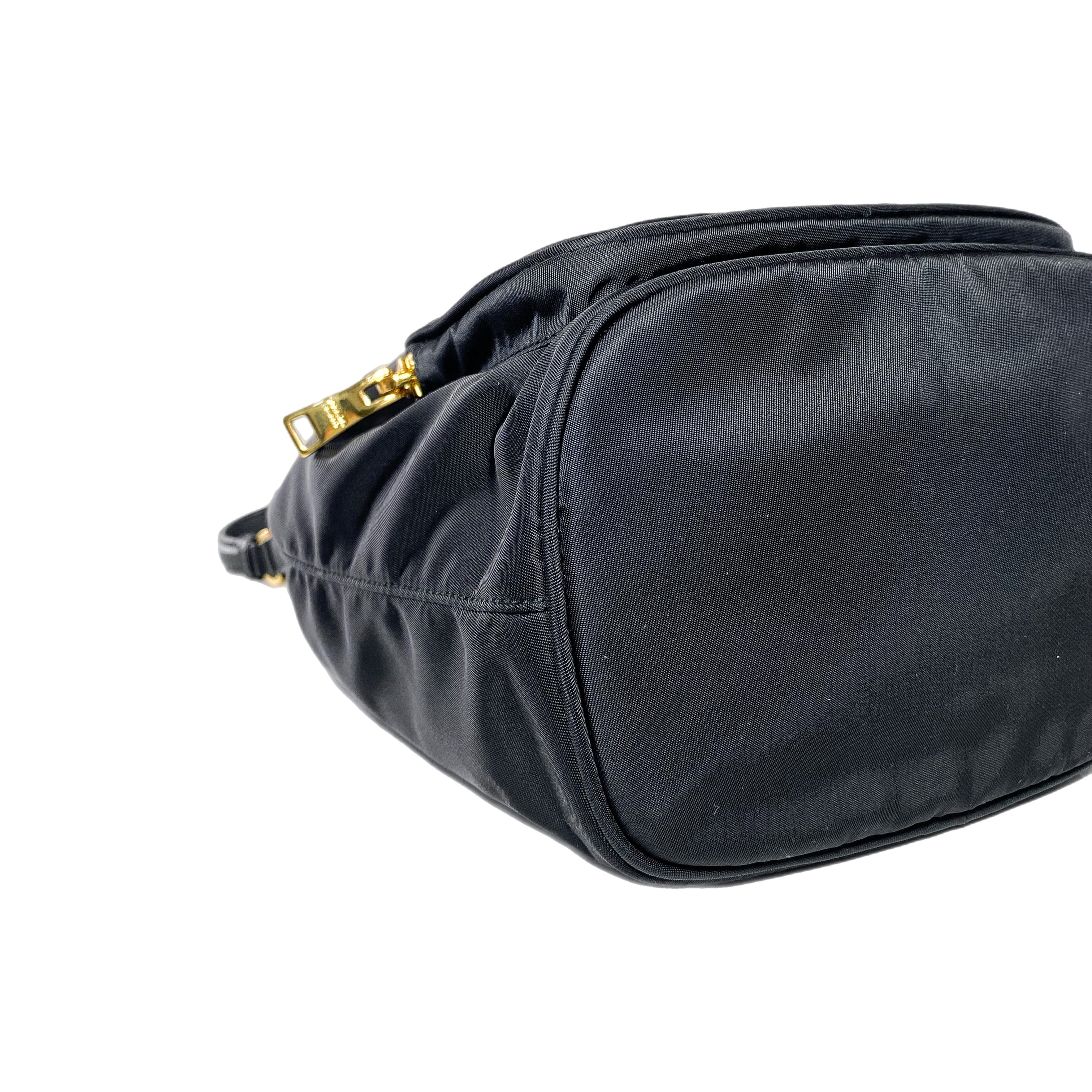 Prada Black Re-Nylon Duet Bucket Bag