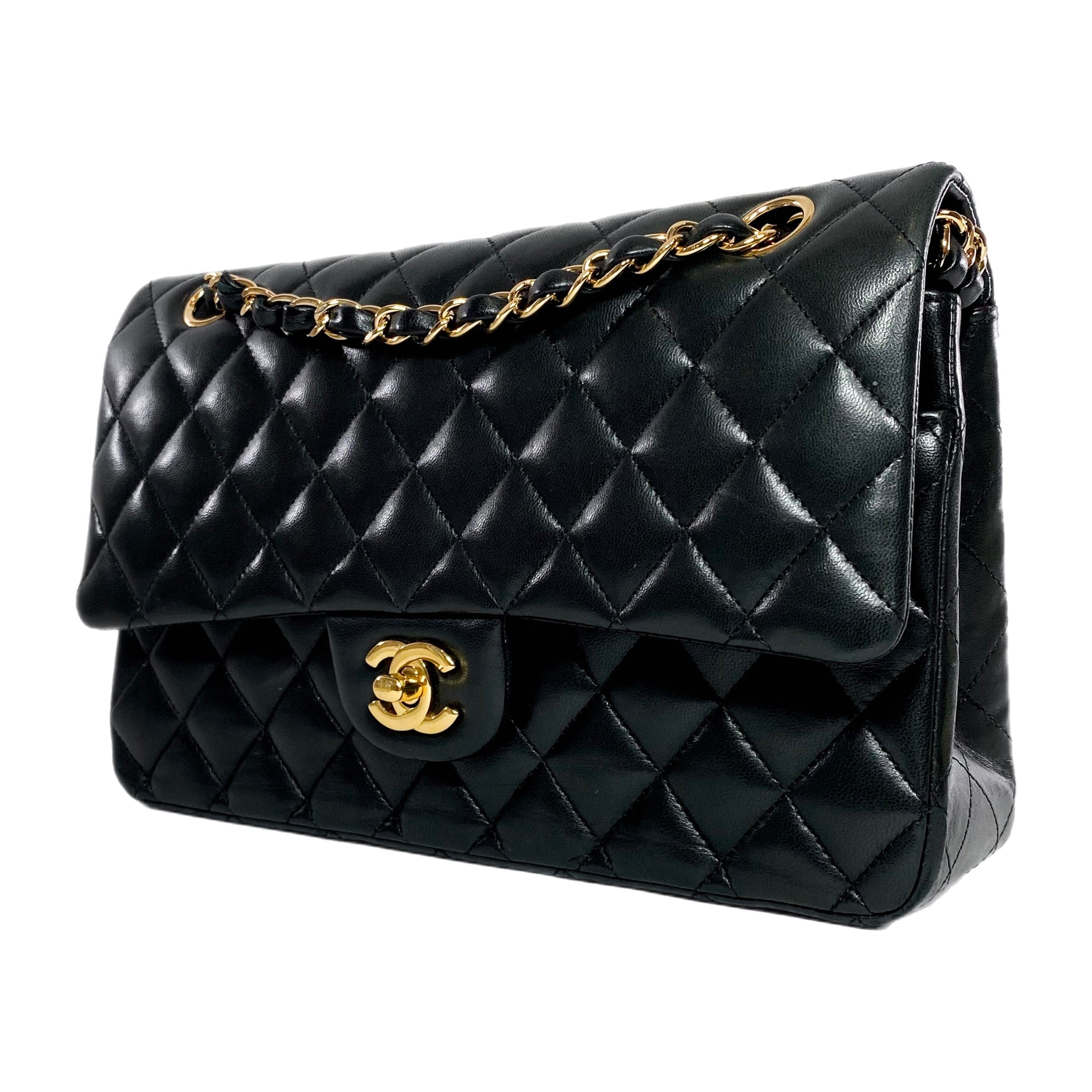 Chanel Black Medium Lambskin Double Flap Bag