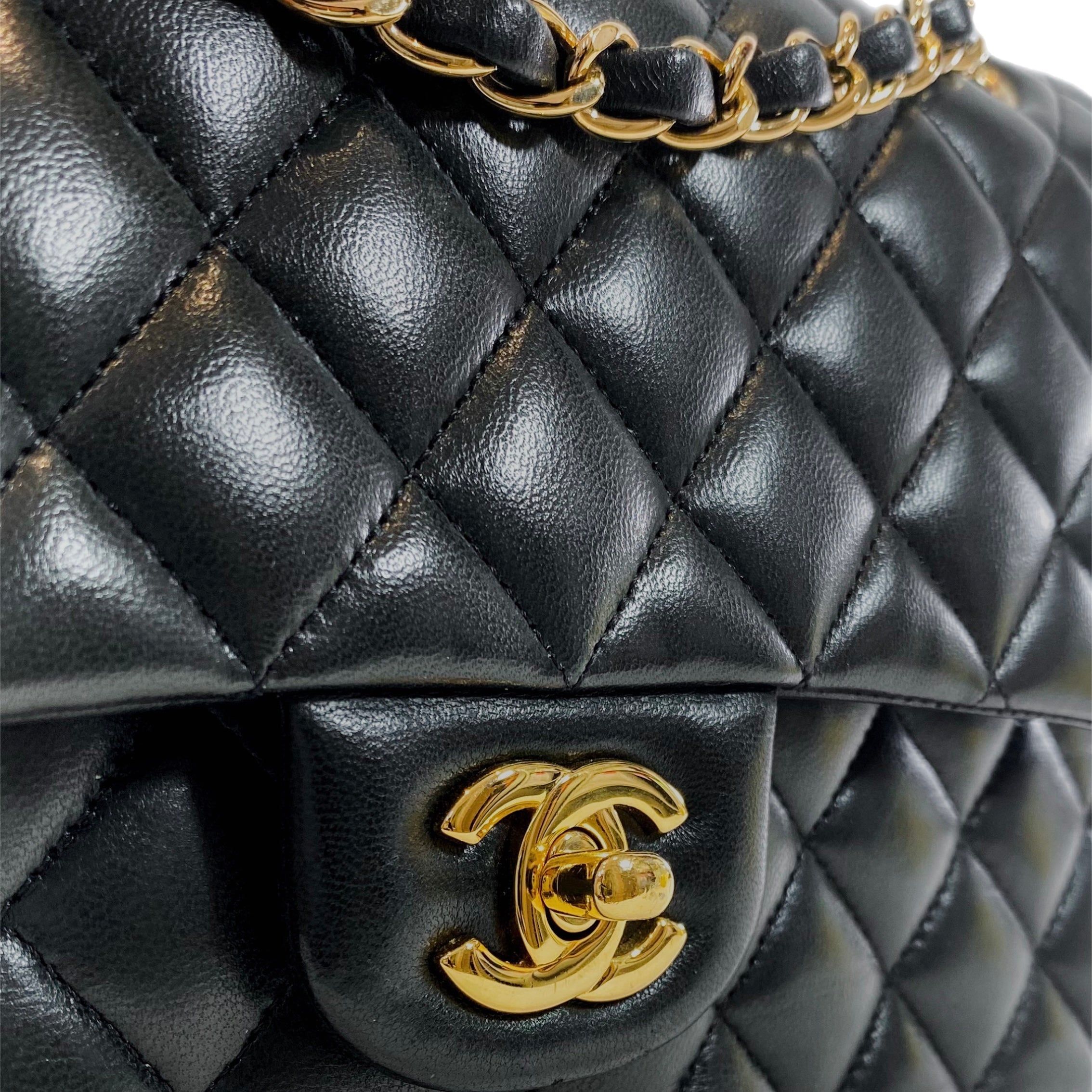 Chanel Black Medium Lambskin Double Flap Bag