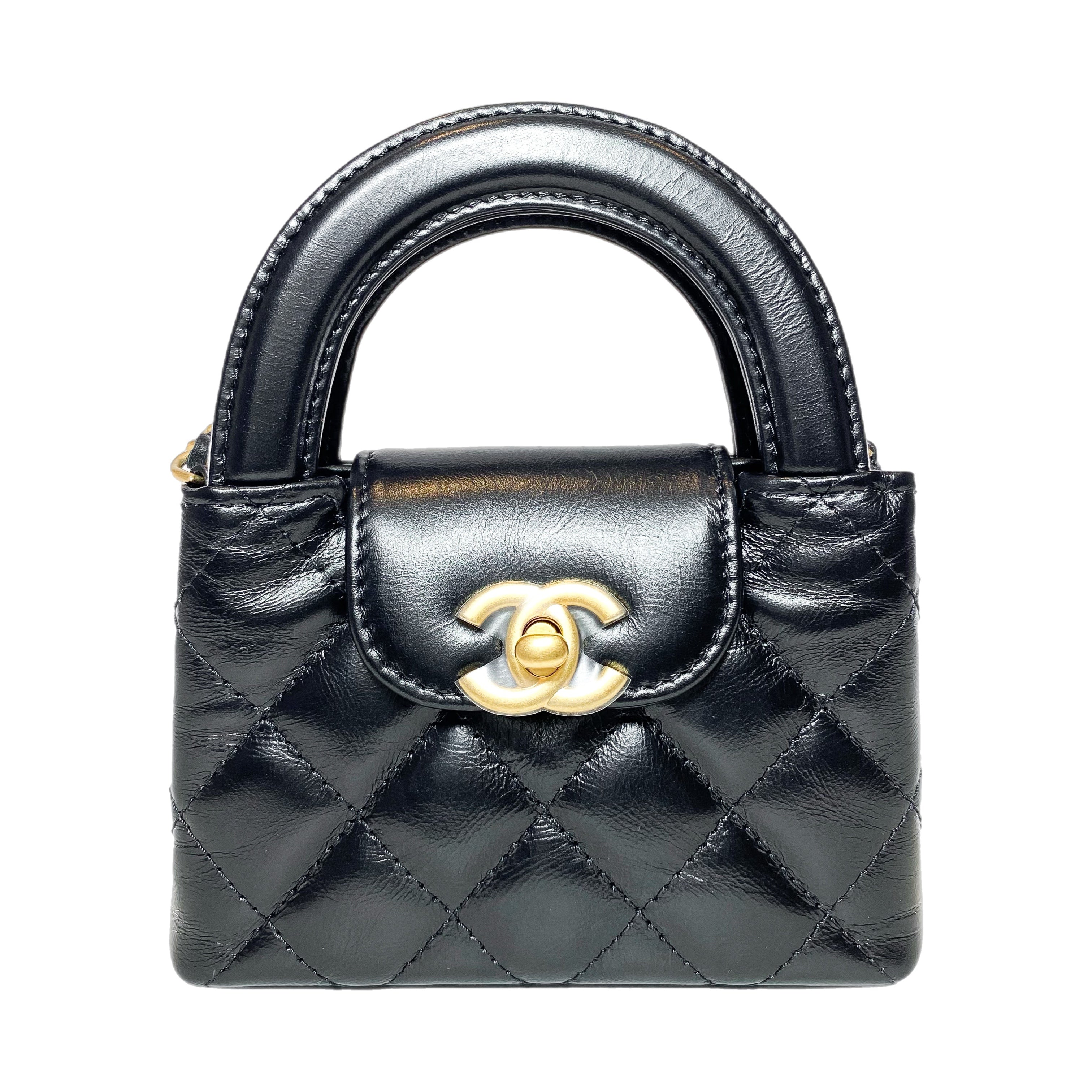 Chanel Black Mini Nano Kelly Top Handle