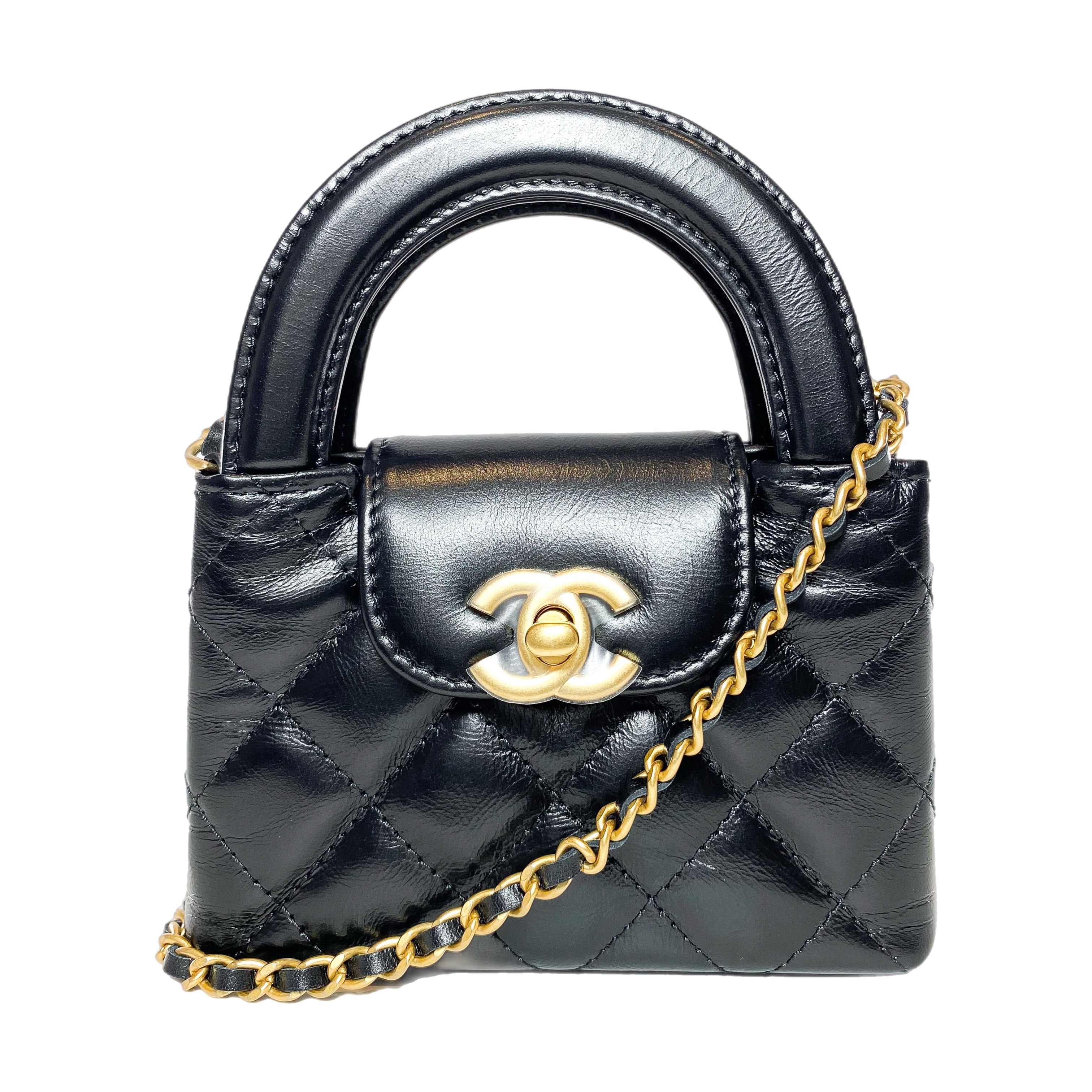 Chanel Black Mini Nano Kelly Top Handle