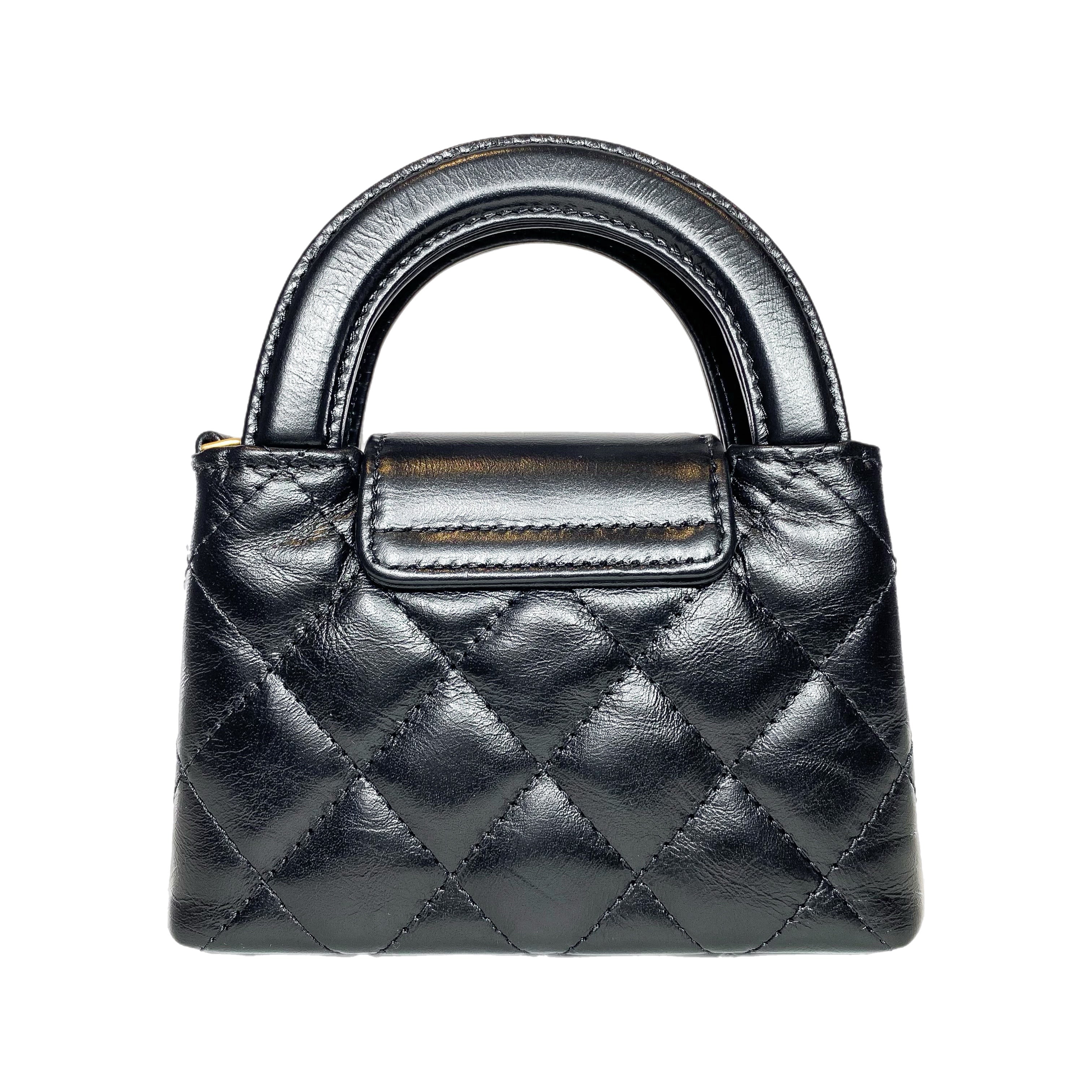 Chanel Black Mini Nano Kelly Top Handle