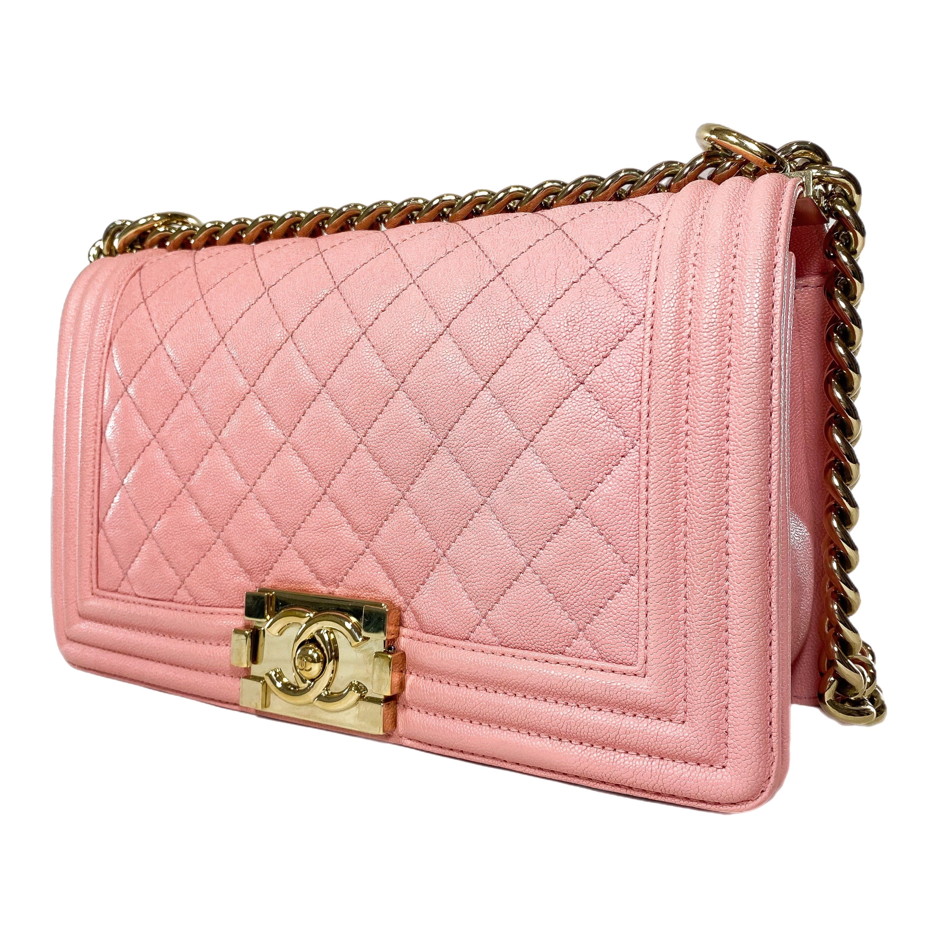 Chanel Pink Old Medium Boy Bag