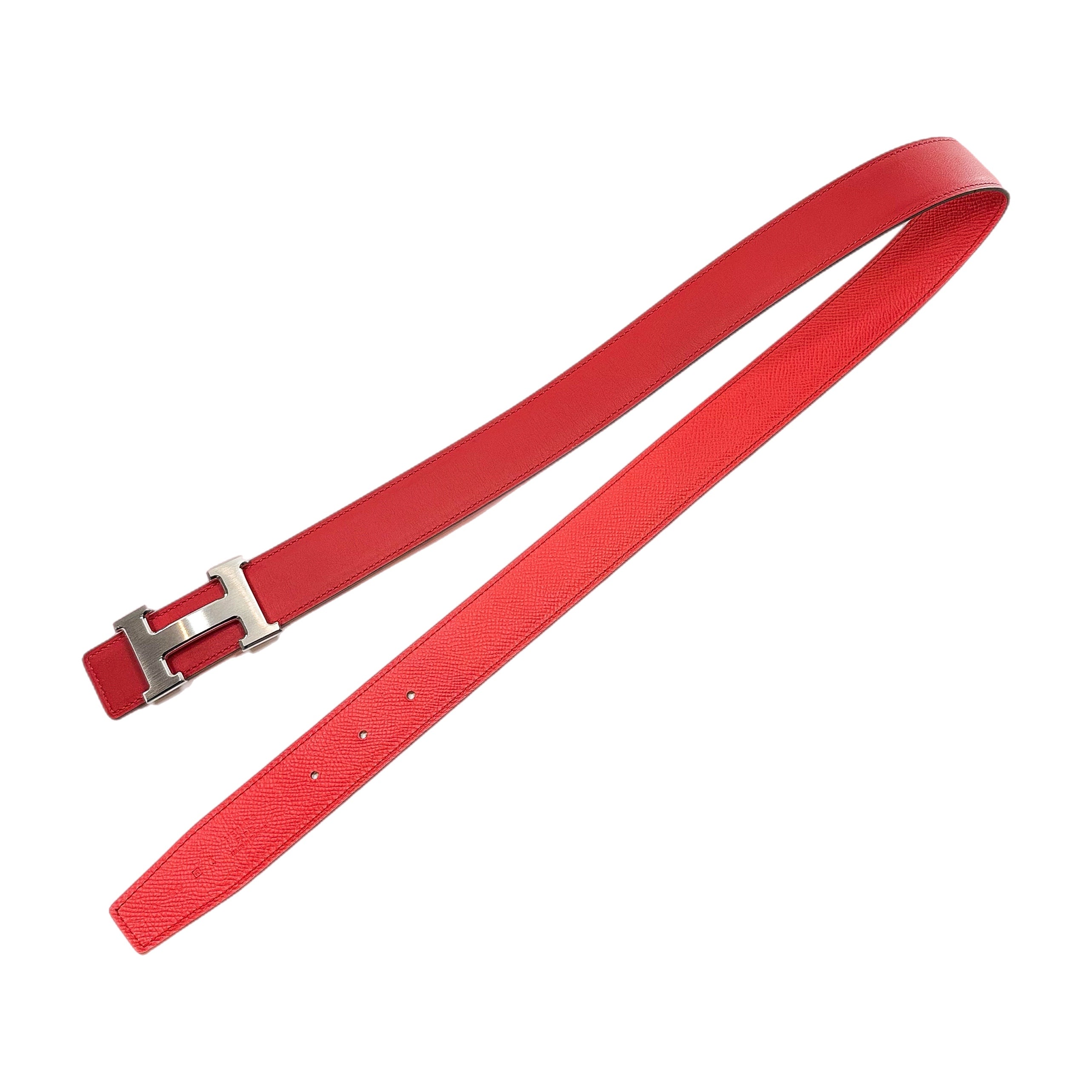 Hermes Rose Jaipur Vermilion Reversible Belt