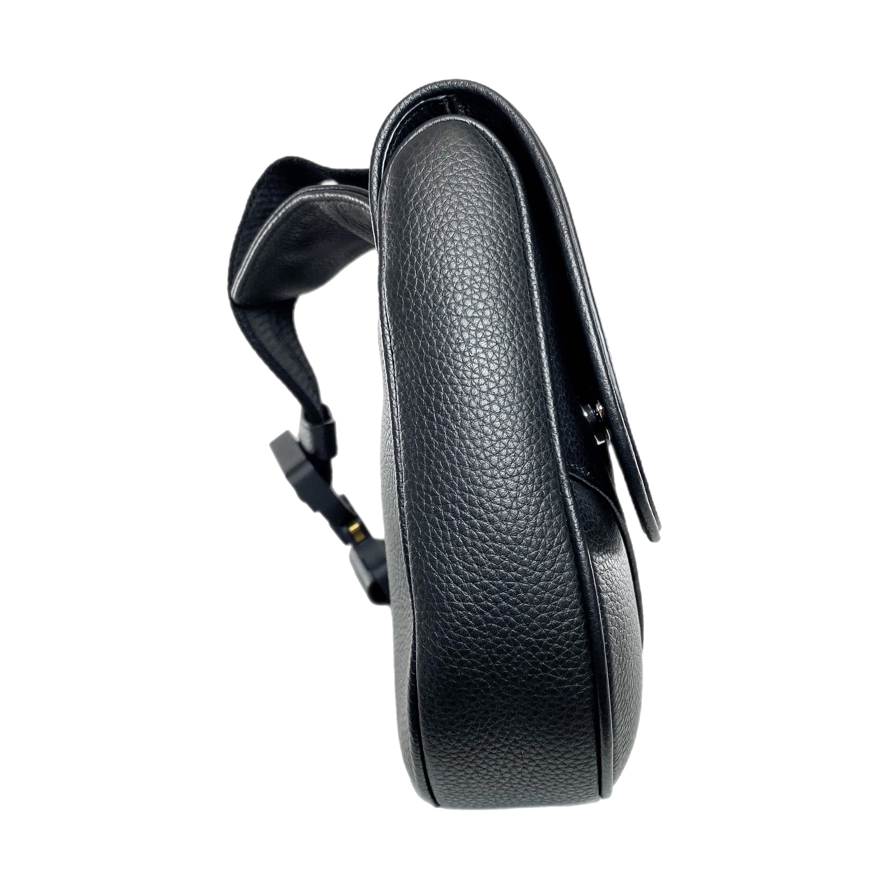 Dior Men Floral Black Matte Saddle Bag