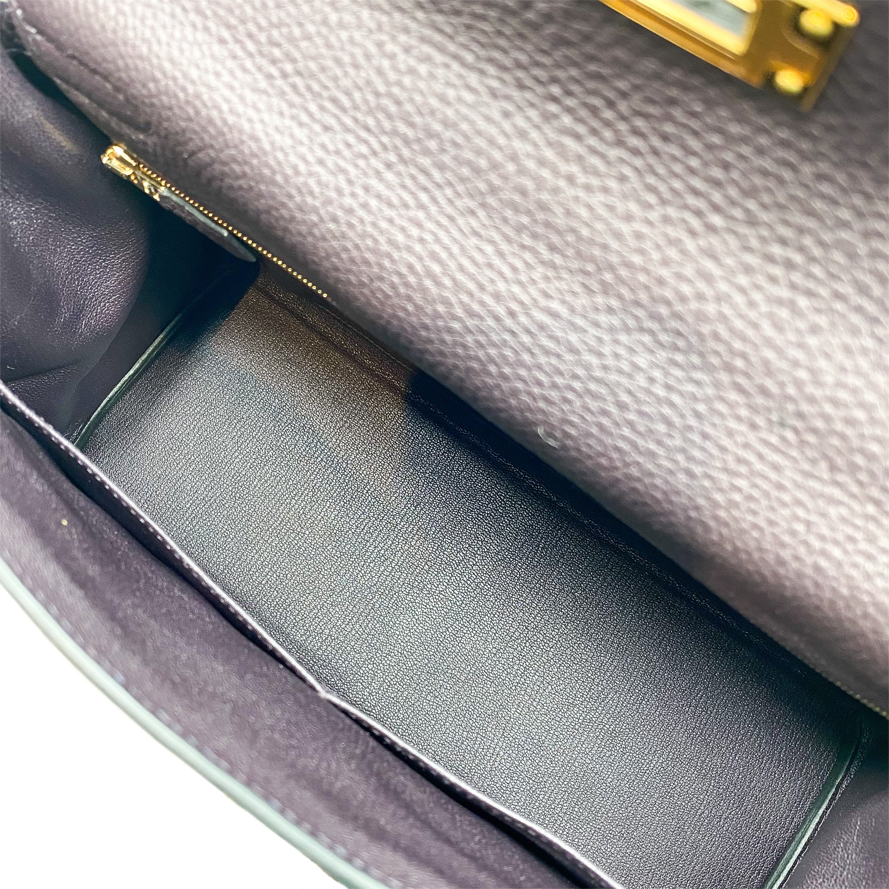 Hermes Kelly 32 Prune Noir Togo Gold Hardware