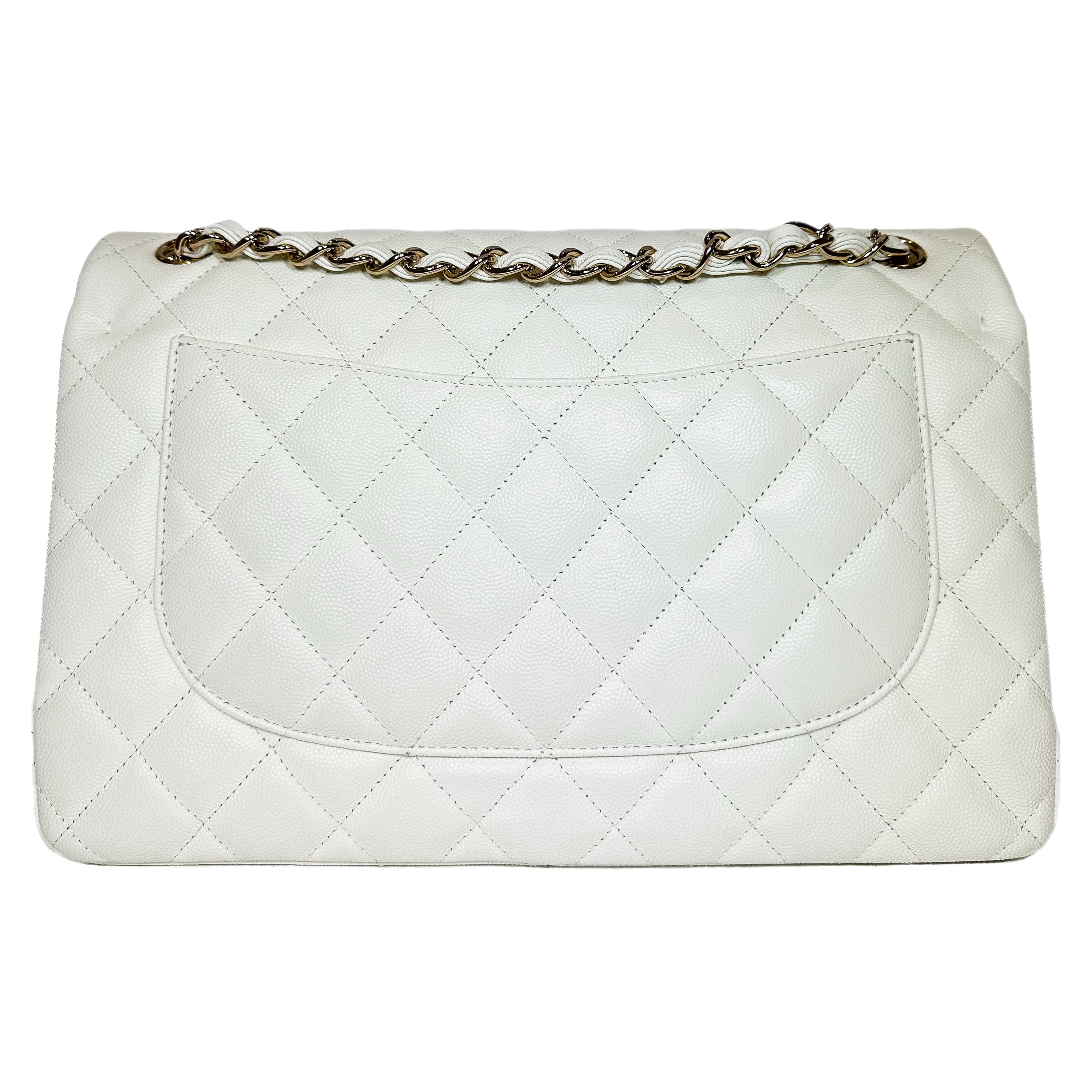 Chanel White Jumbo Double Flap Bag