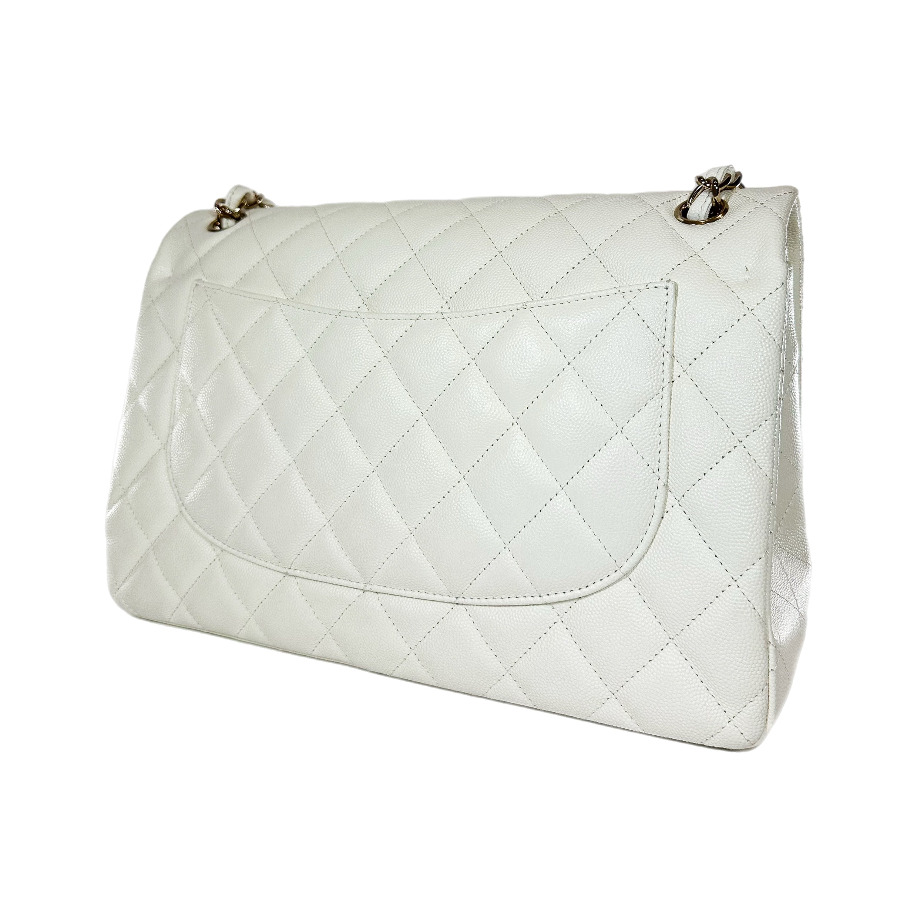 Chanel White Jumbo Double Flap Bag