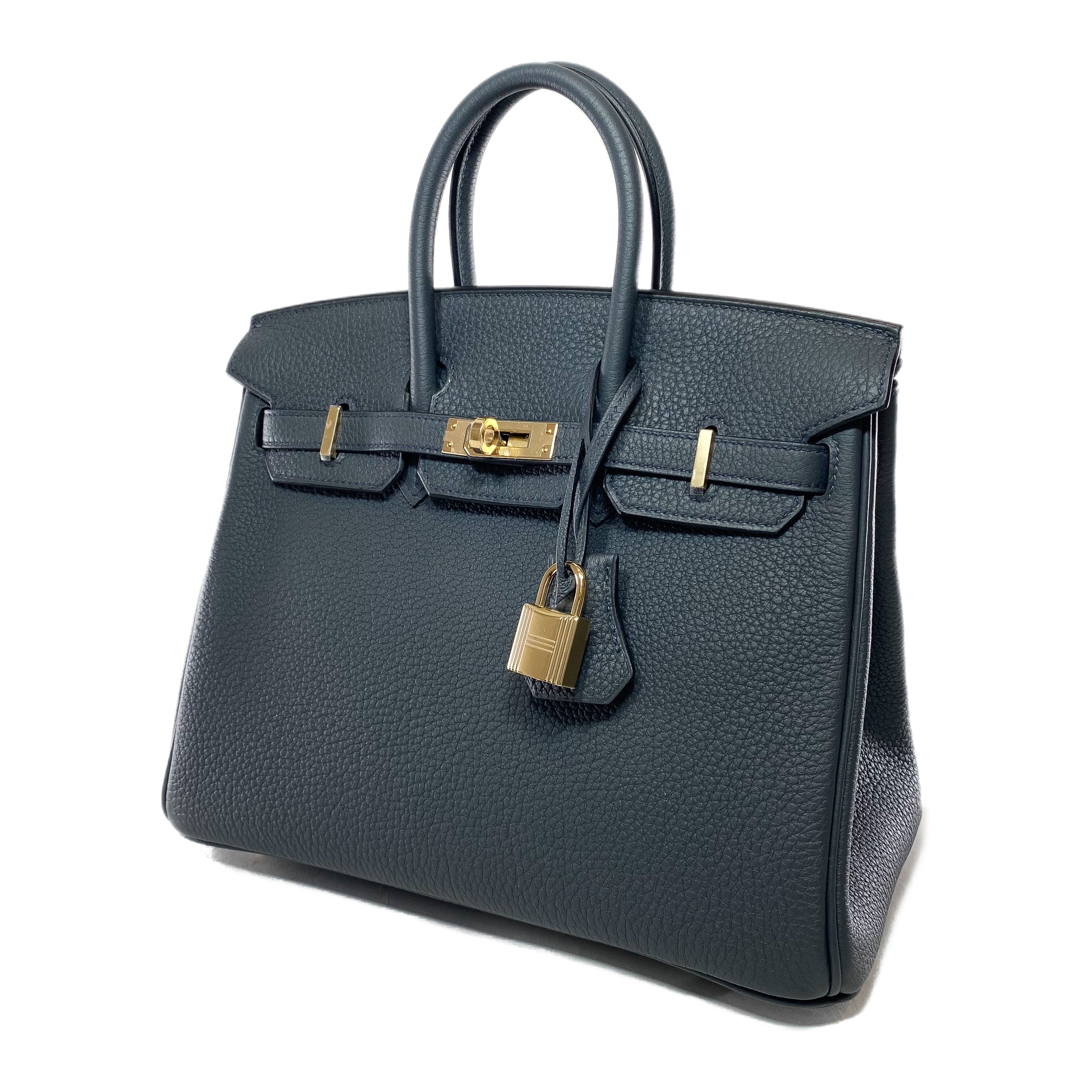 Hermes Birkin 25 Gris Misty Togo Permabrass Hardware