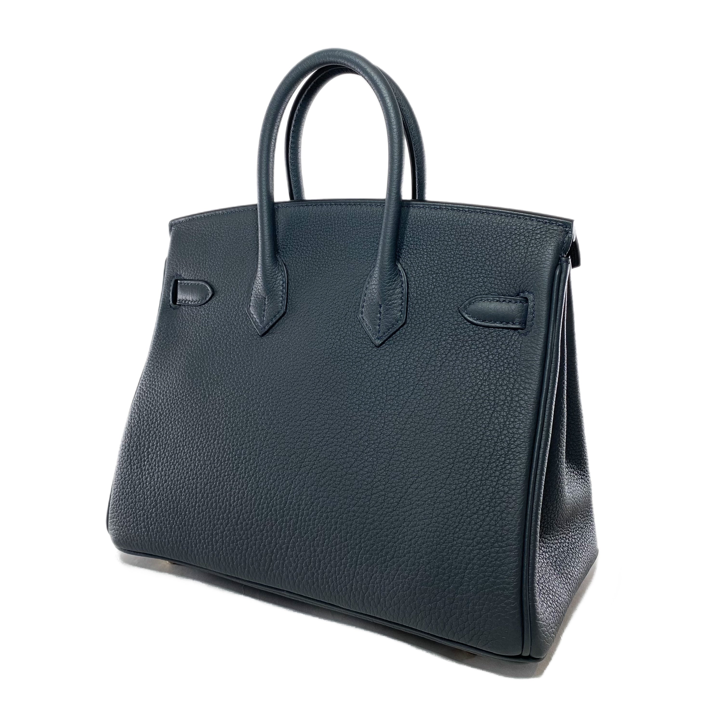 Hermes Birkin 25 Gris Misty Togo Permabrass Hardware