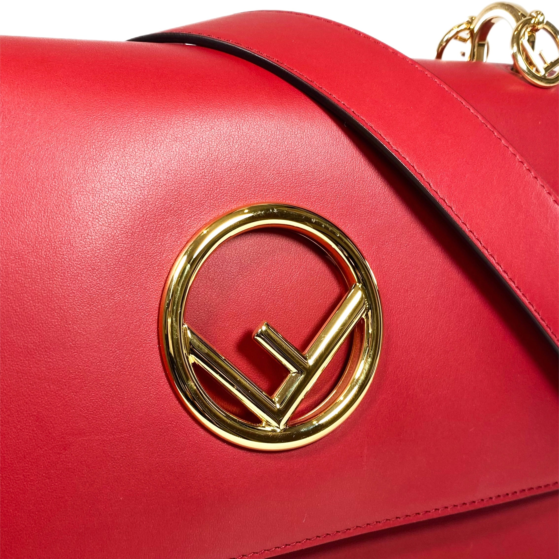 Fendi Red Kan I F Logo Shoulder Bag Consign of the Times