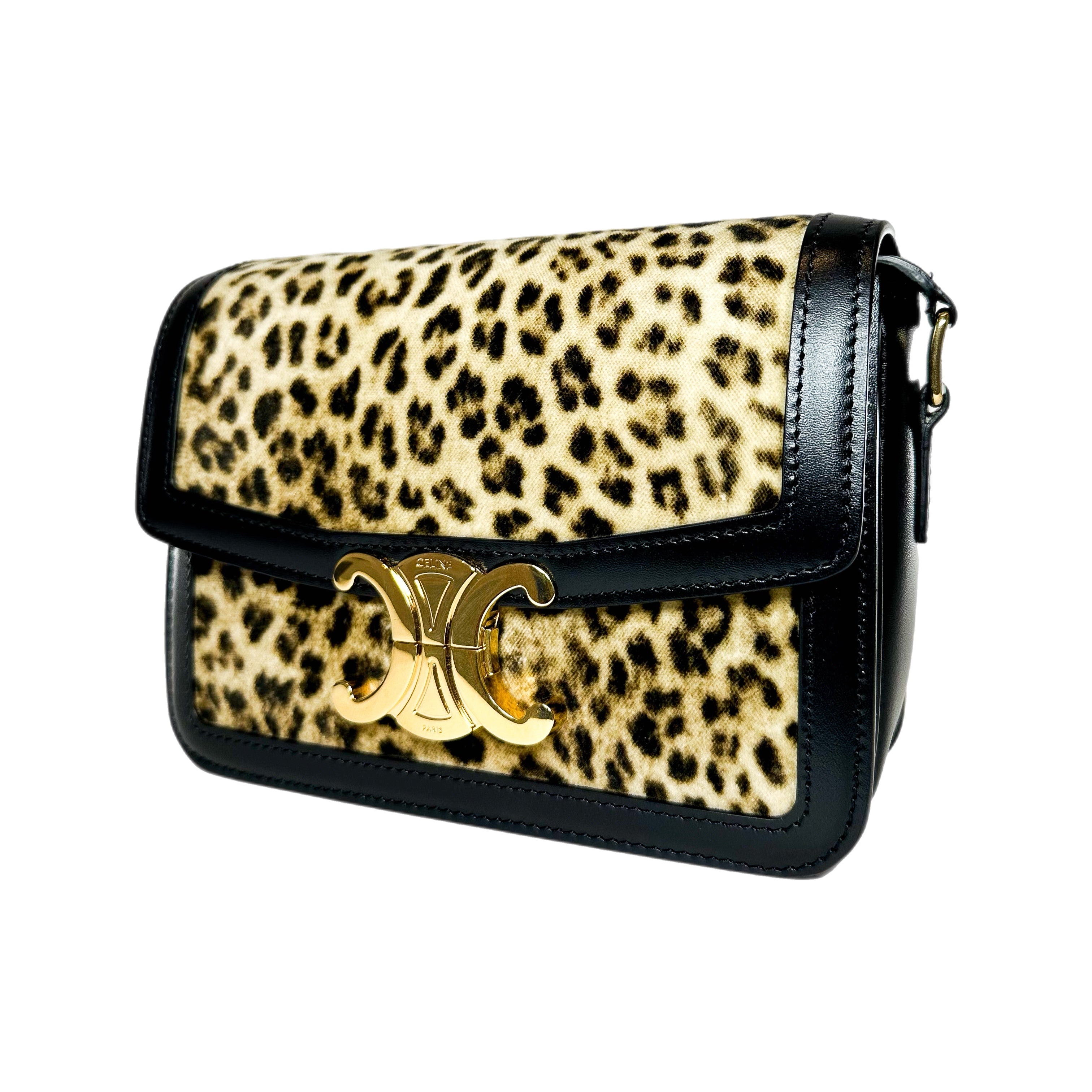 Celine Leopard Teen Triomphe Bag