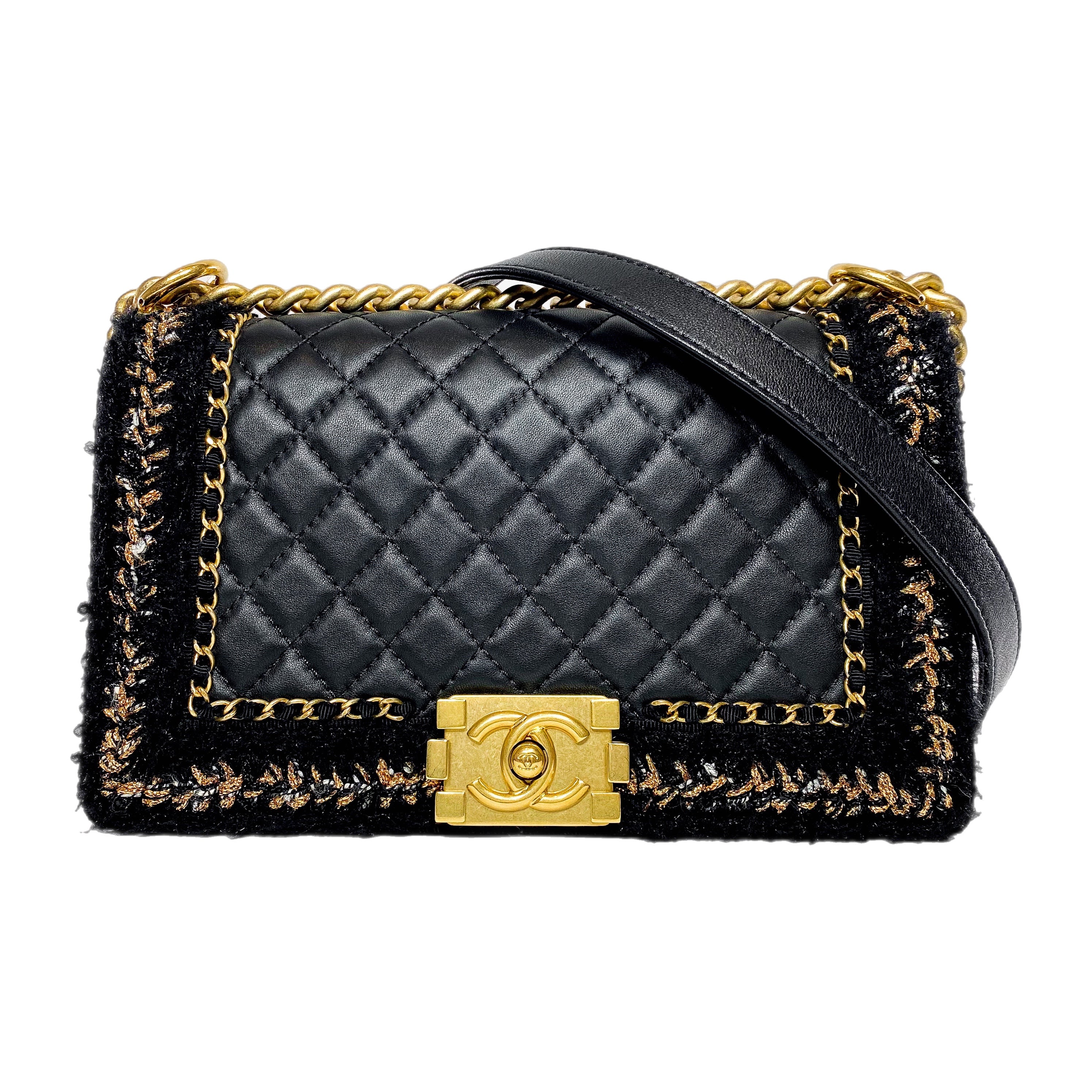 Chanel braided boy bag hot sale