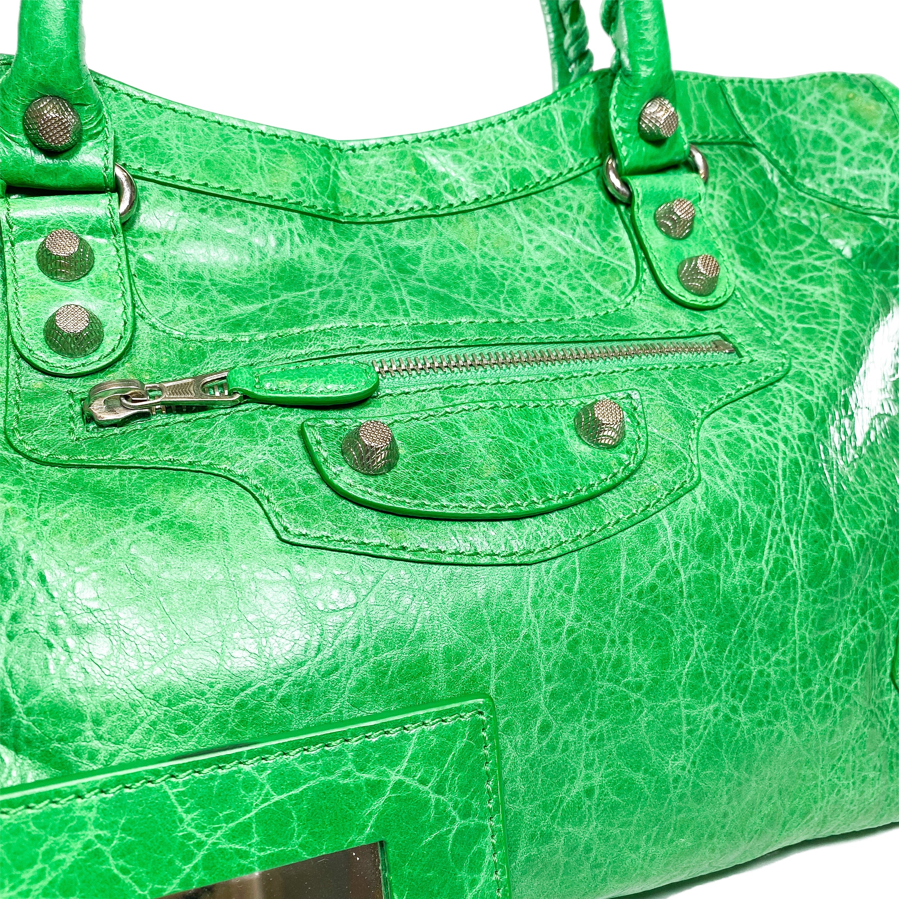 Balenciaga Vert Poker Motorcycle City Bag